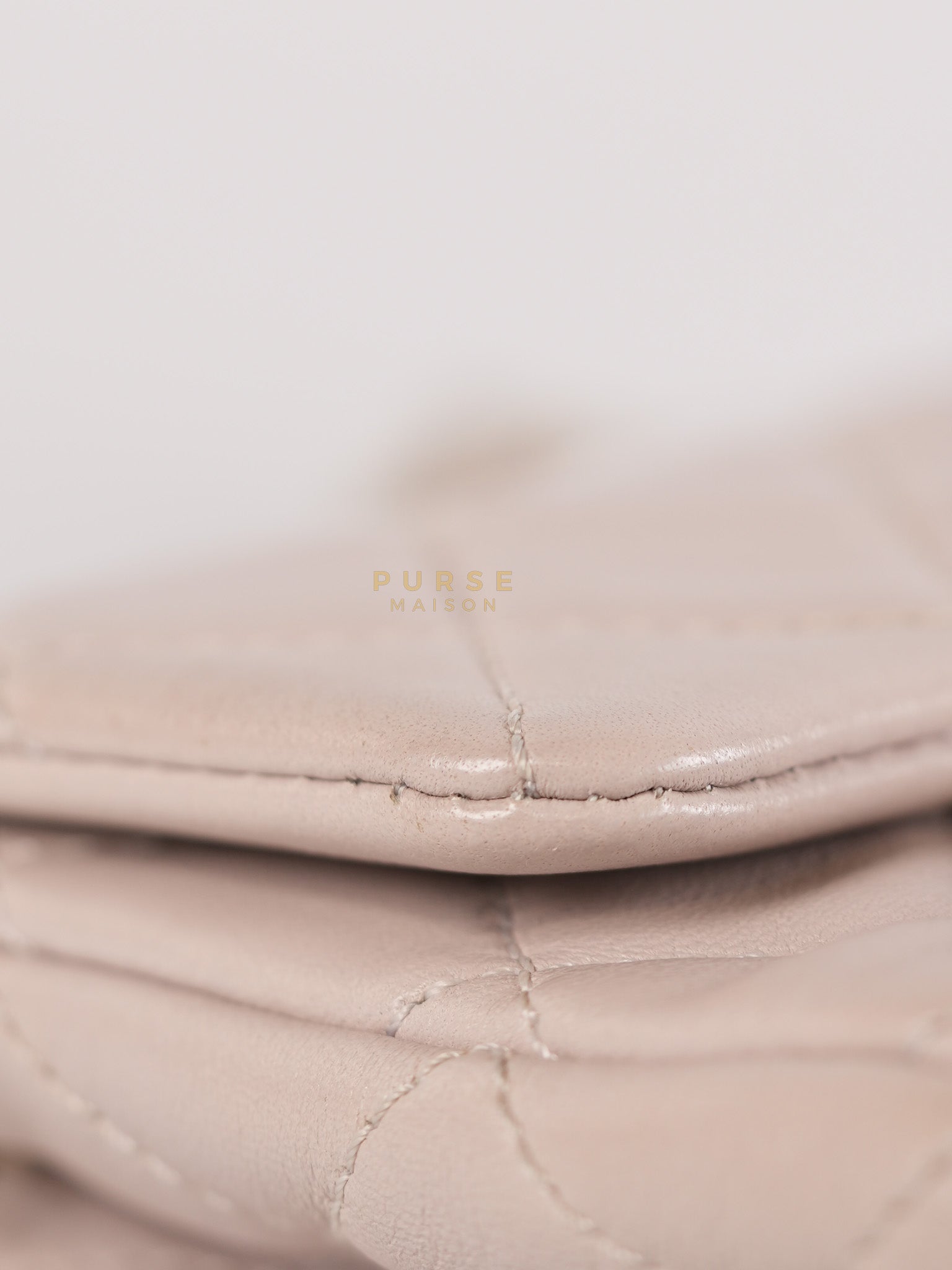 Mini Rectangle Pearl Crush in Light Purplish Gray Lambskin Leather and Aged Gold Hardware (Microchip) | Purse Maison Luxury Bags Shop