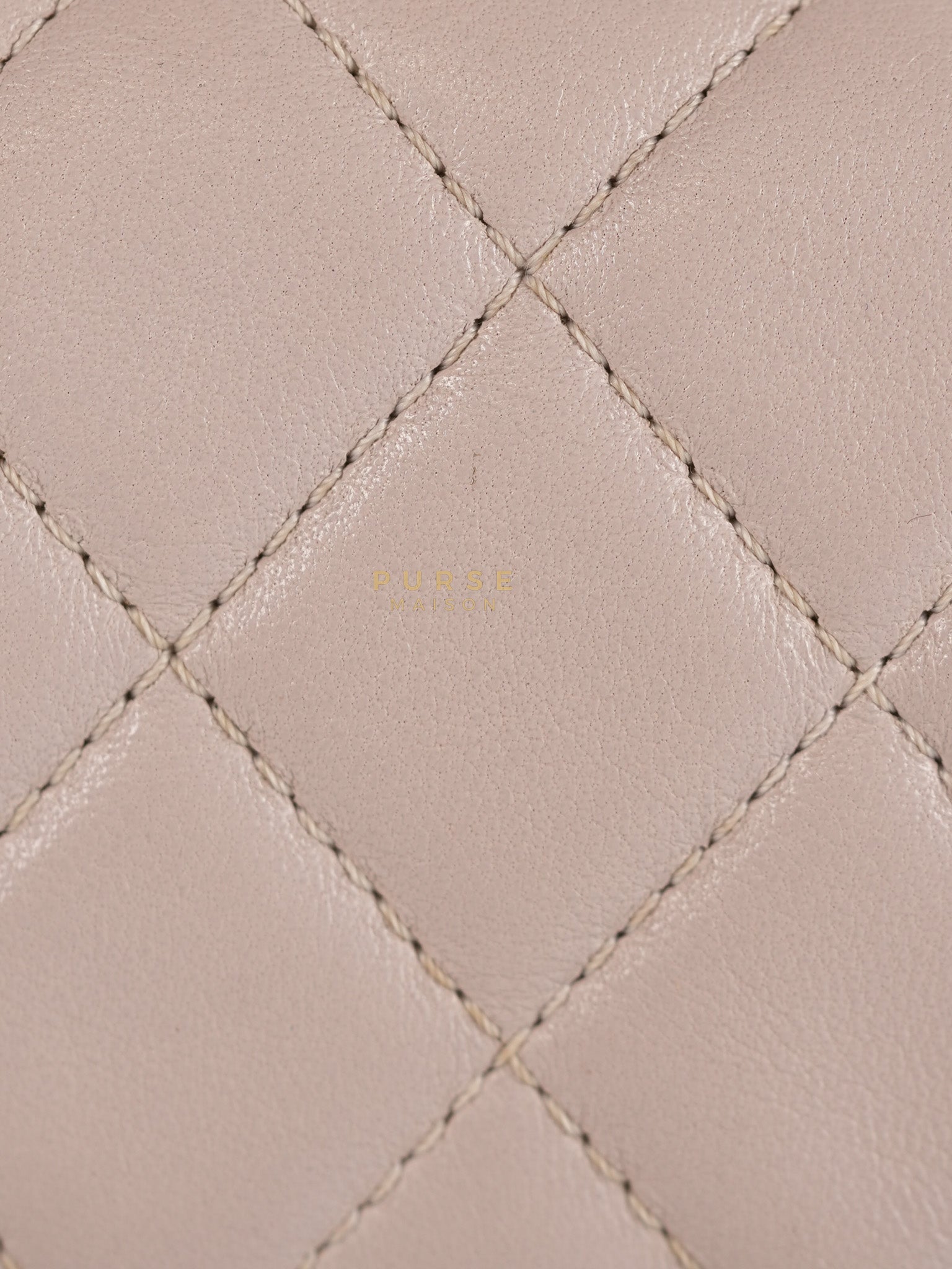 Mini Rectangle Pearl Crush in Light Purplish Gray Lambskin Leather and Aged Gold Hardware (Microchip) | Purse Maison Luxury Bags Shop