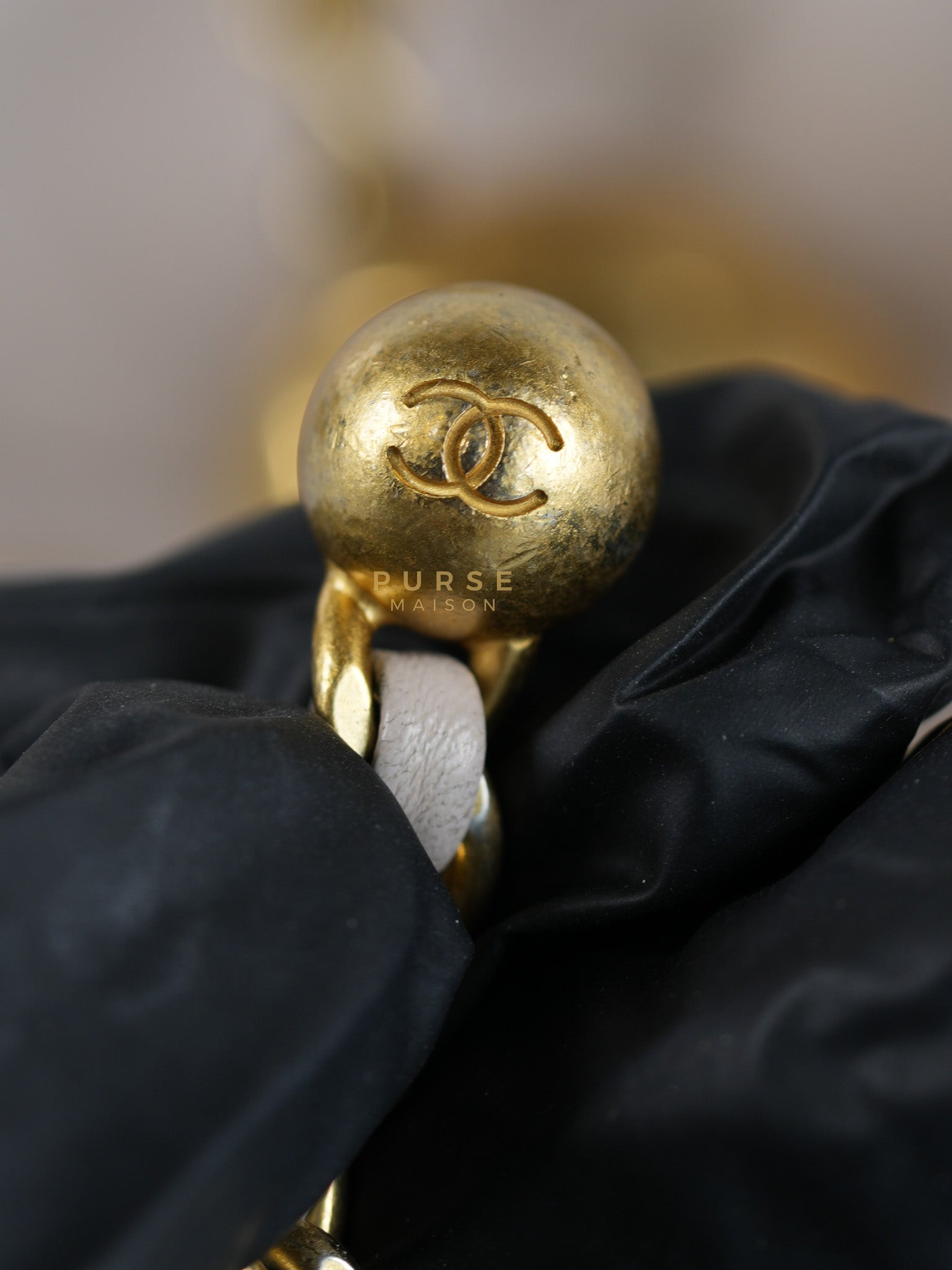 Mini Rectangle Pearl Crush in Light Purplish Gray Lambskin Leather and Aged Gold Hardware (Microchip) | Purse Maison Luxury Bags Shop