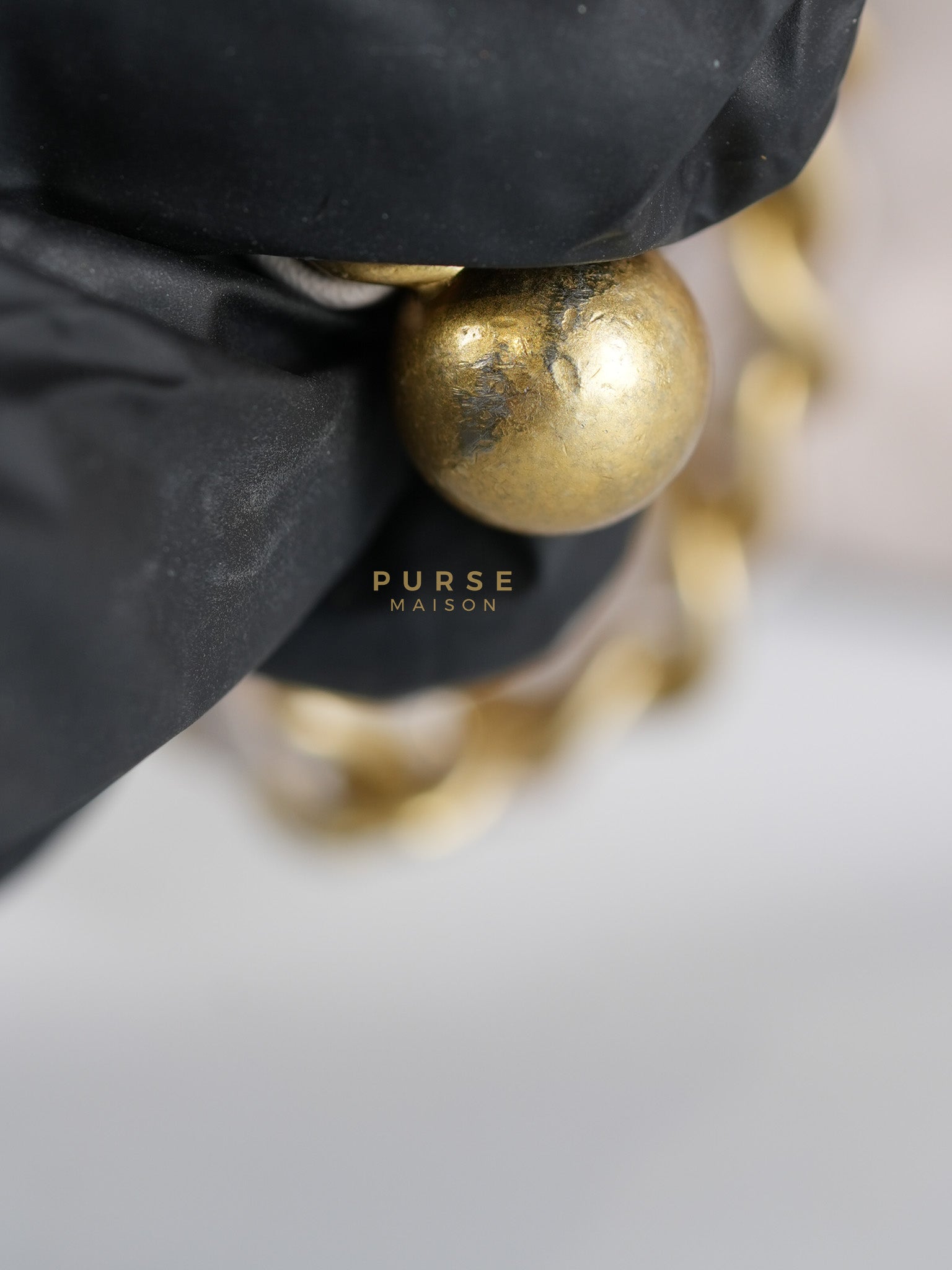 Mini Rectangle Pearl Crush in Light Purplish Gray Lambskin Leather and Aged Gold Hardware (Microchip) | Purse Maison Luxury Bags Shop