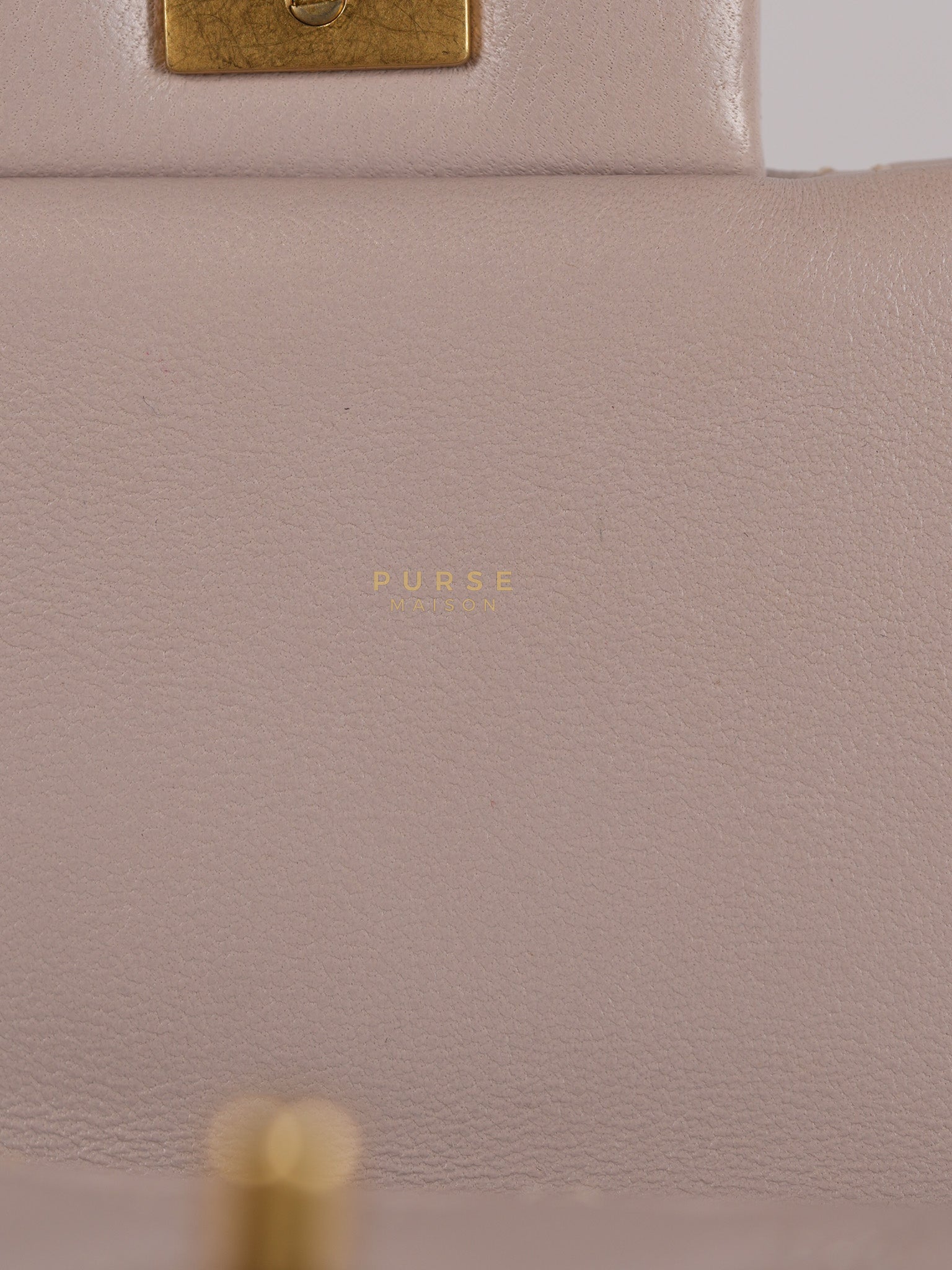 Mini Rectangle Pearl Crush in Light Purplish Gray Lambskin Leather and Aged Gold Hardware (Microchip) | Purse Maison Luxury Bags Shop