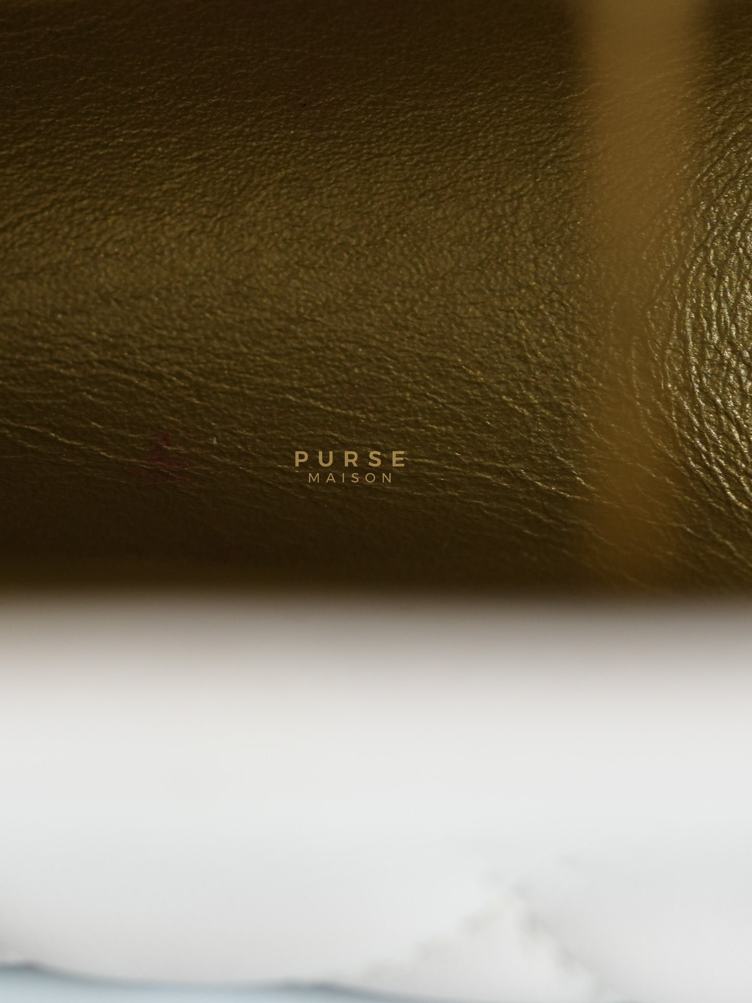 Mini Rectangle Pearl Crush in Light Purplish Gray Lambskin Leather and Aged Gold Hardware (Microchip) | Purse Maison Luxury Bags Shop