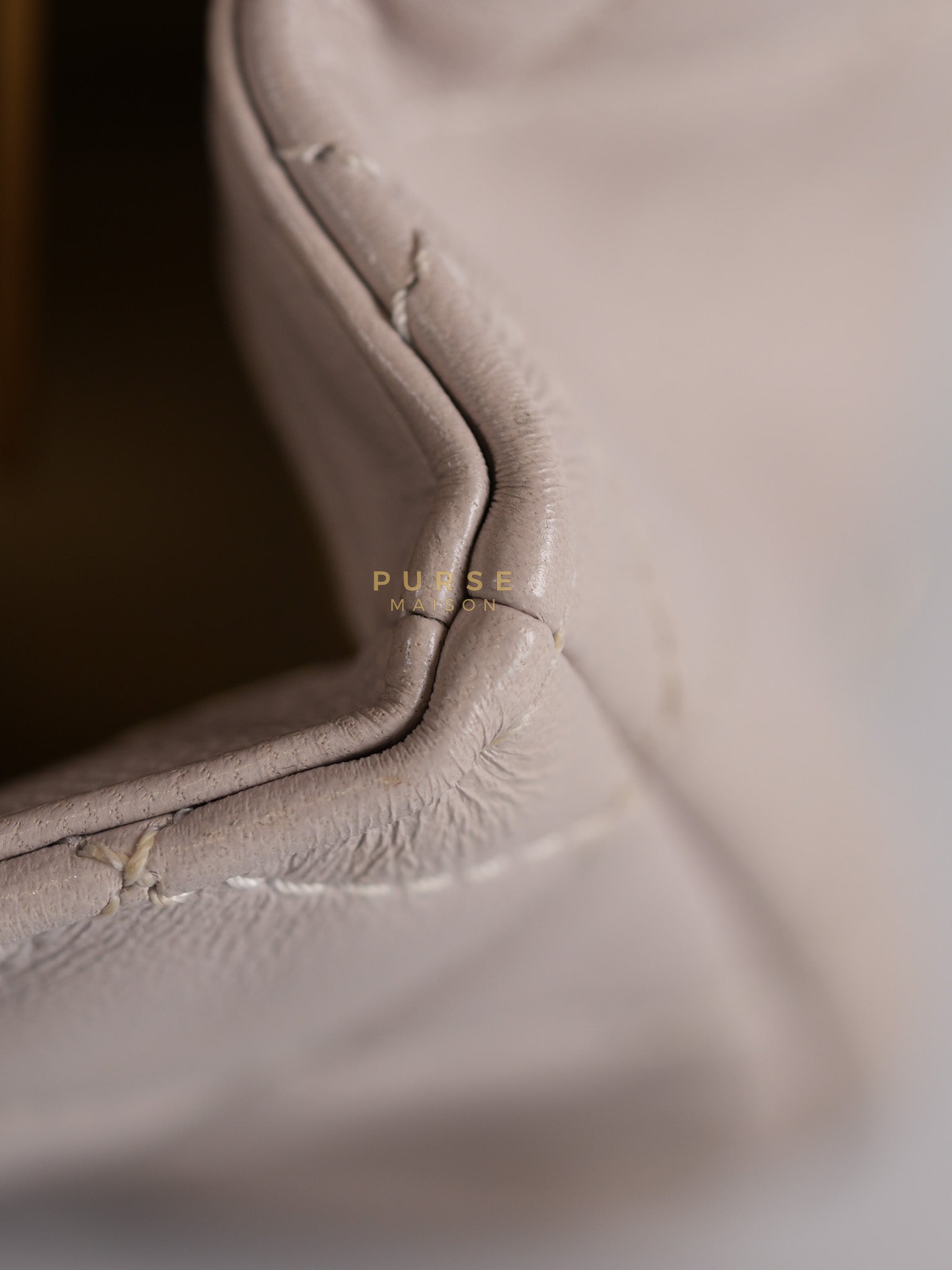 Mini Rectangle Pearl Crush in Light Purplish Gray Lambskin Leather and Aged Gold Hardware (Microchip) | Purse Maison Luxury Bags Shop