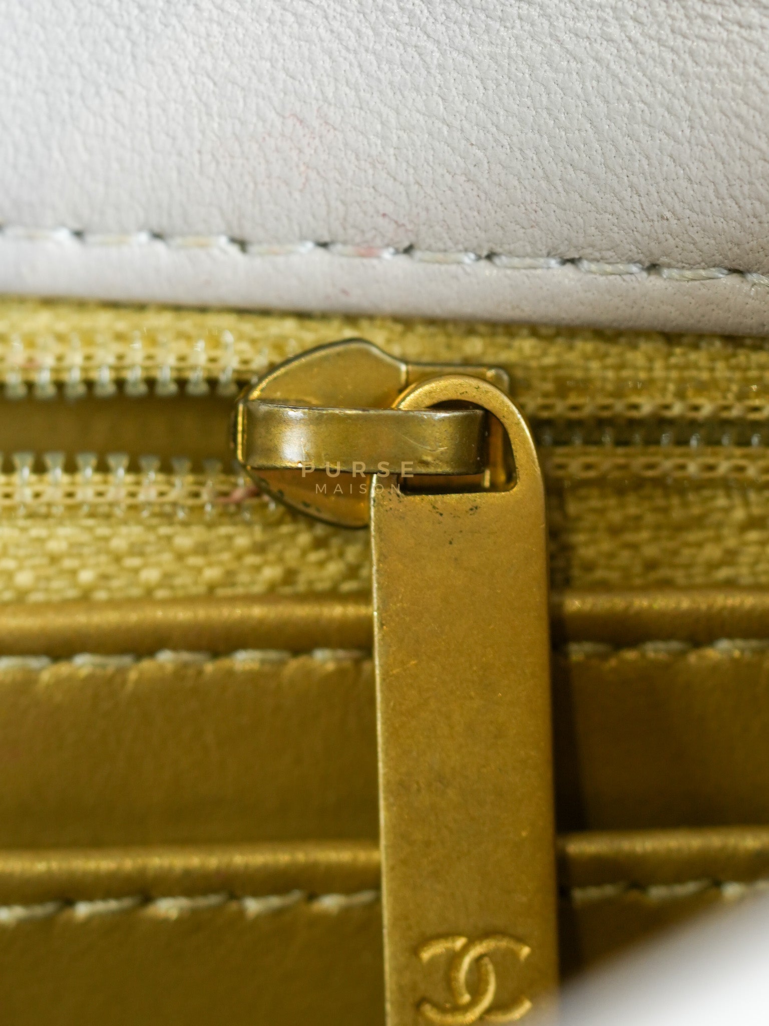 Mini Rectangle Pearl Crush in Light Purplish Gray Lambskin Leather and Aged Gold Hardware (Microchip) | Purse Maison Luxury Bags Shop