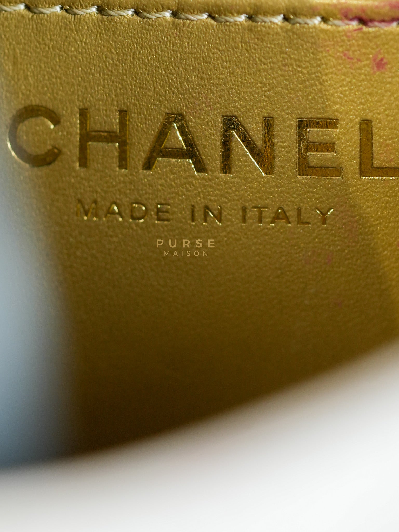 Mini Rectangle Pearl Crush in Light Purplish Gray Lambskin Leather and Aged Gold Hardware (Microchip) | Purse Maison Luxury Bags Shop