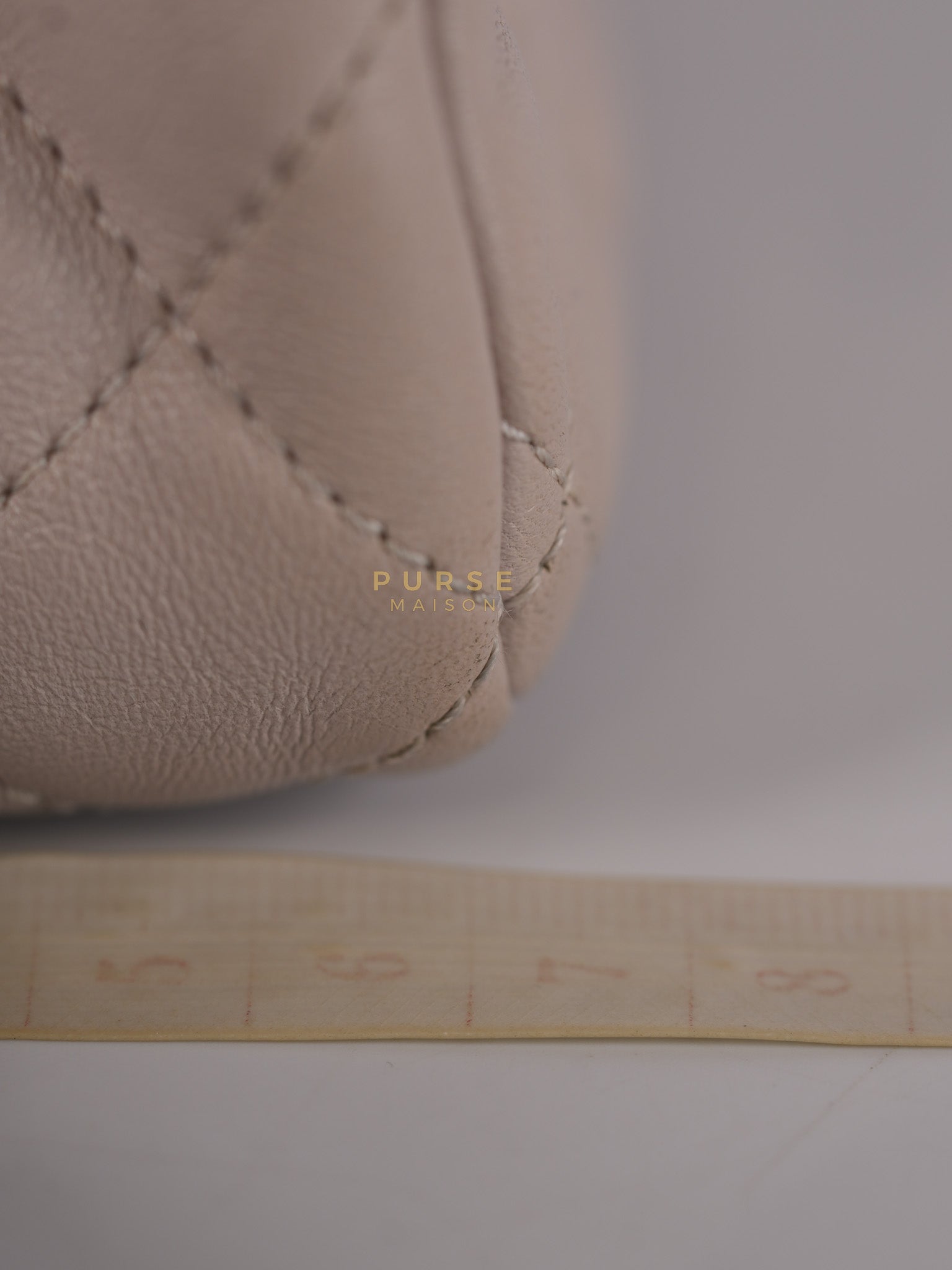 Mini Rectangle Pearl Crush in Light Purplish Gray Lambskin Leather and Aged Gold Hardware (Microchip) | Purse Maison Luxury Bags Shop