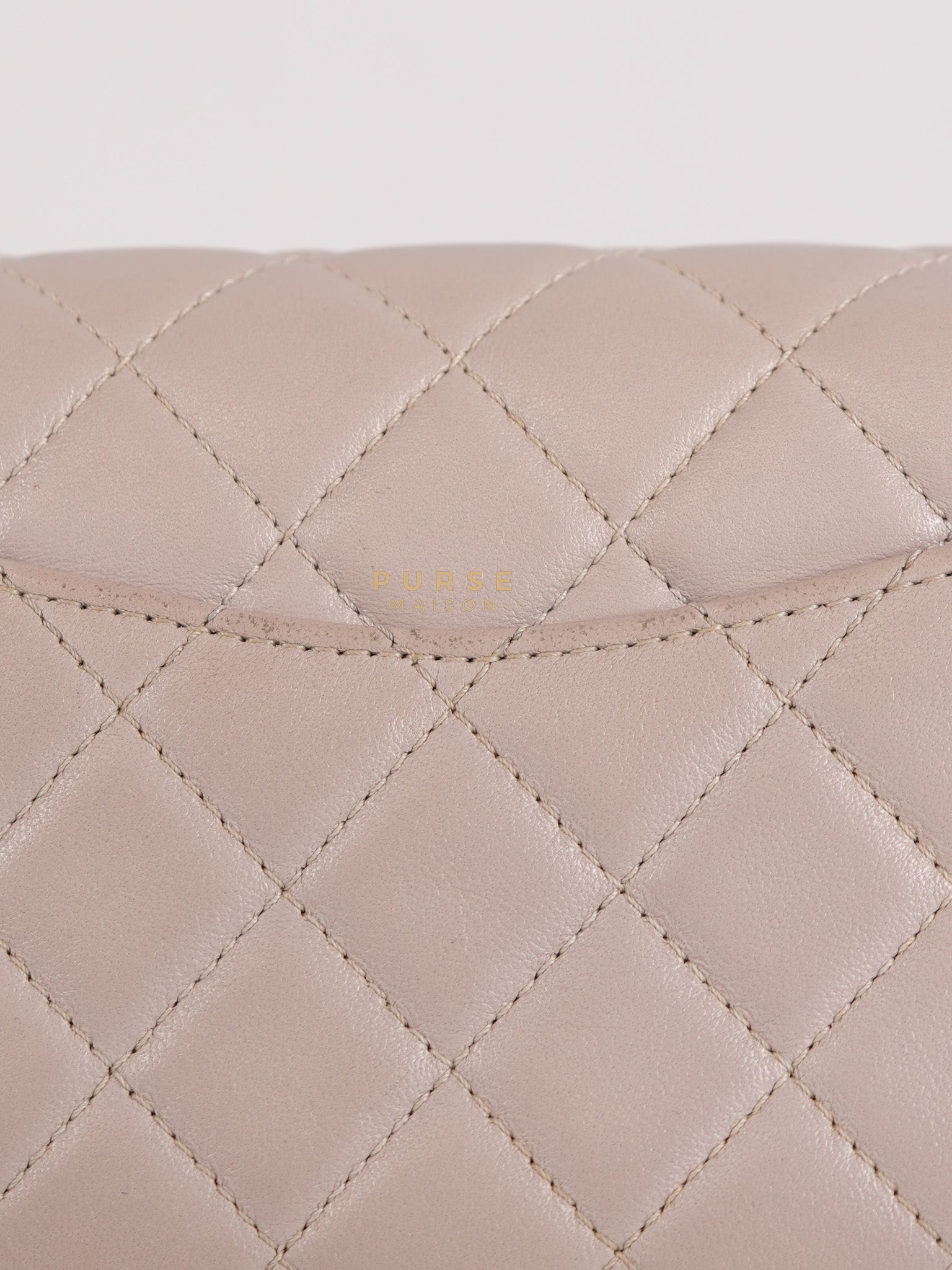 Mini Rectangle Pearl Crush in Light Purplish Gray Lambskin Leather and Aged Gold Hardware (Microchip) | Purse Maison Luxury Bags Shop