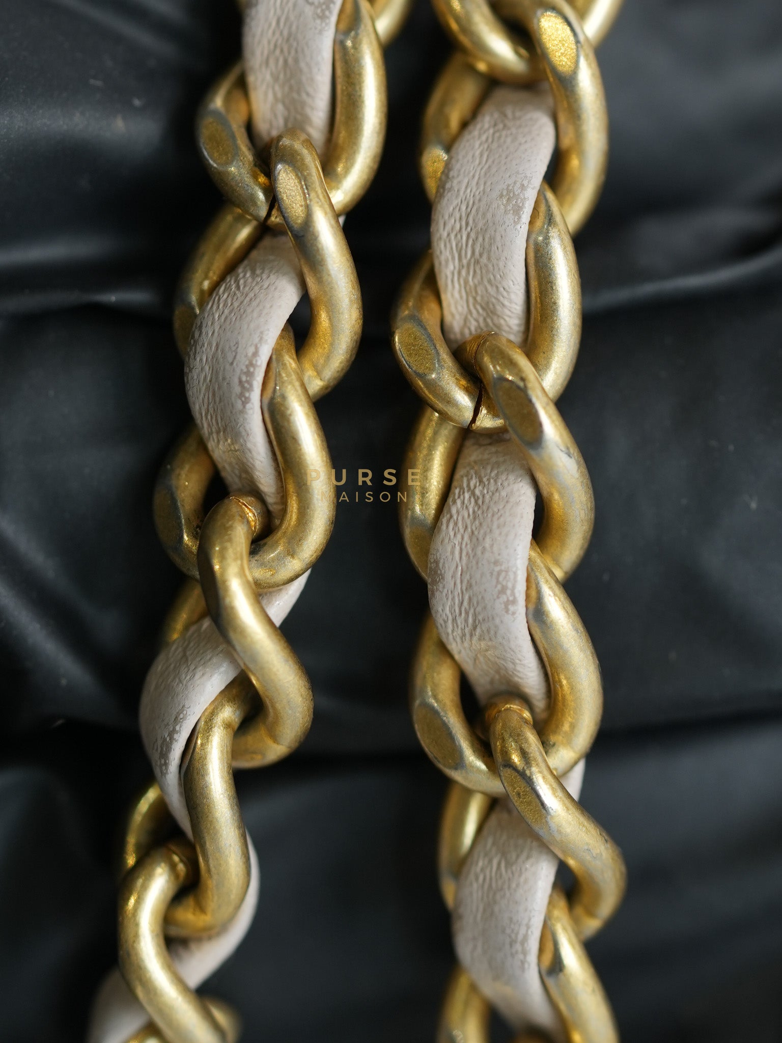 Mini Rectangle Pearl Crush in Light Purplish Gray Lambskin Leather and Aged Gold Hardware (Microchip) | Purse Maison Luxury Bags Shop