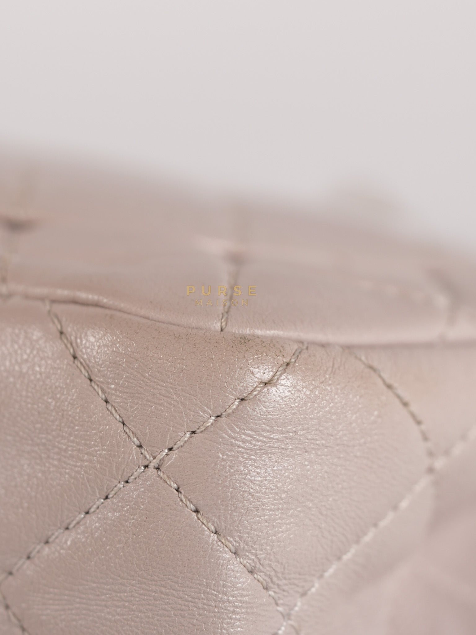 Mini Rectangle Pearl Crush in Light Purplish Gray Lambskin Leather and Aged Gold Hardware (Microchip) | Purse Maison Luxury Bags Shop