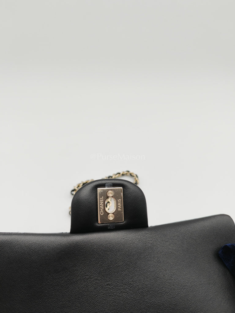 Mini Rectangle Top Handle Bag in Black Lambskin Leather & Light Gold Hardware Microchip LTE6HGJ6 | Purse Maison Luxury Bags Shop