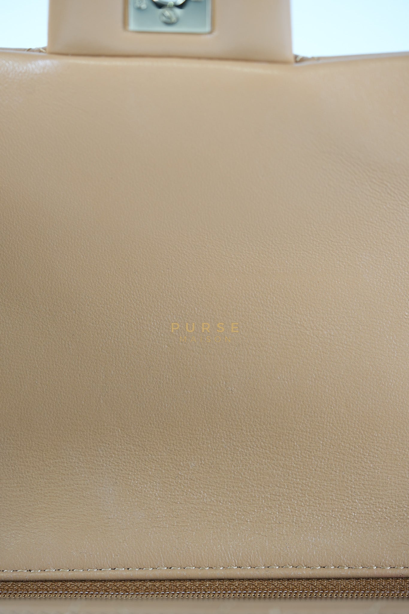 Mini Rectangle Top Handle in Caramel Lambskin Gold Hardware (Microchip) | Purse Maison Luxury Bags Shop