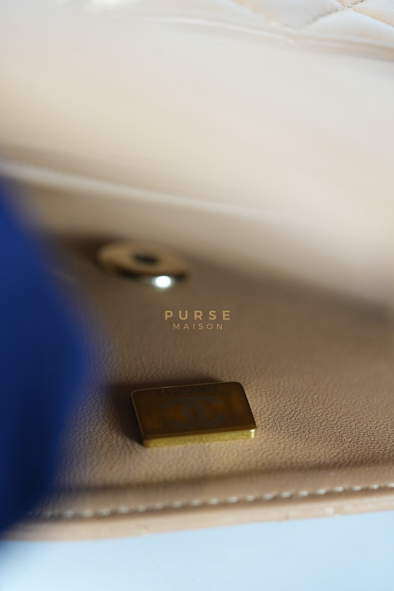 Mini Rectangle Top Handle in Caramel Lambskin Gold Hardware (Microchip) | Purse Maison Luxury Bags Shop