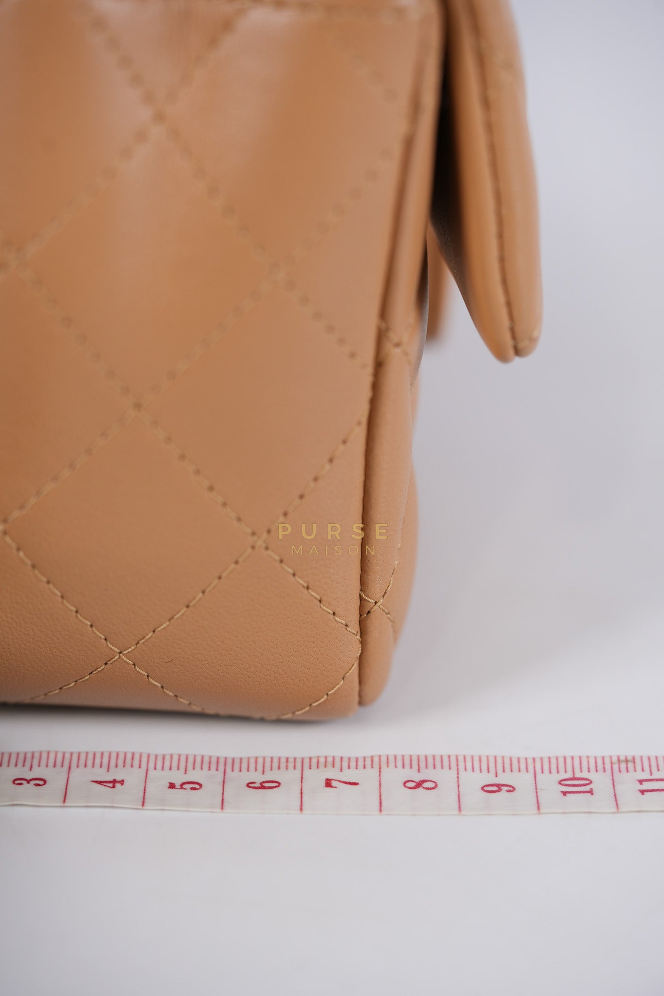 Mini Rectangle Top Handle in Caramel Lambskin Gold Hardware (Microchip) | Purse Maison Luxury Bags Shop