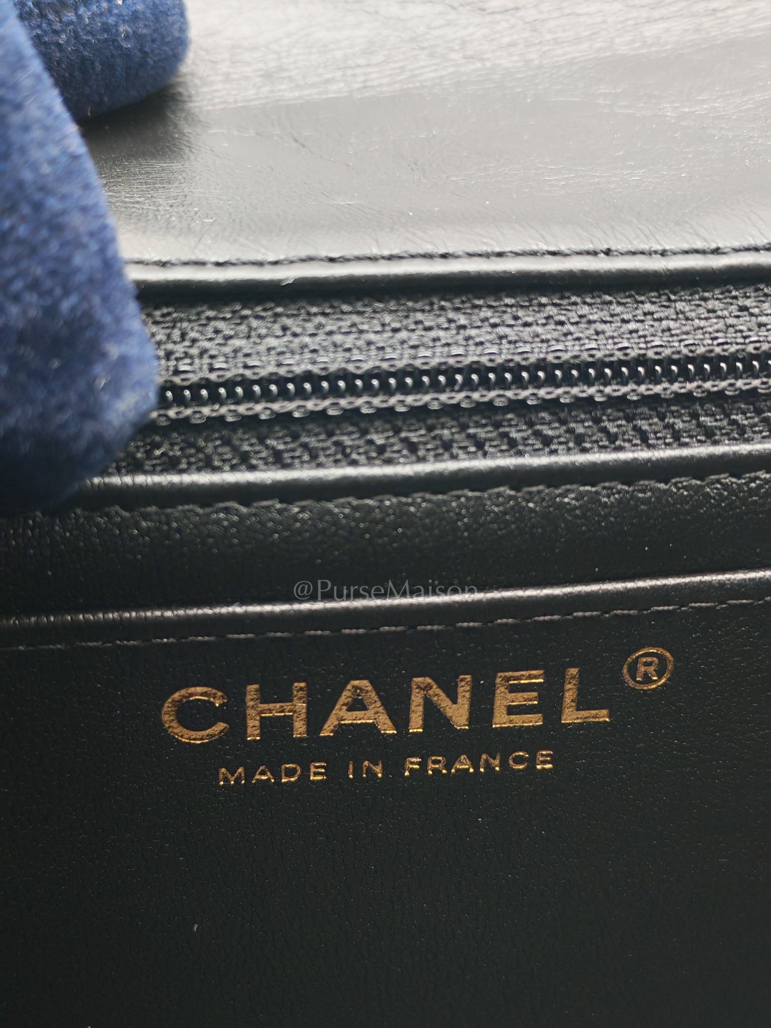 Mini Reissue 2.55 in Black Quilted Distressed Lambskin Leather and Aged Gold Hardware (Microchip) | Purse Maison Luxury Bags Shop