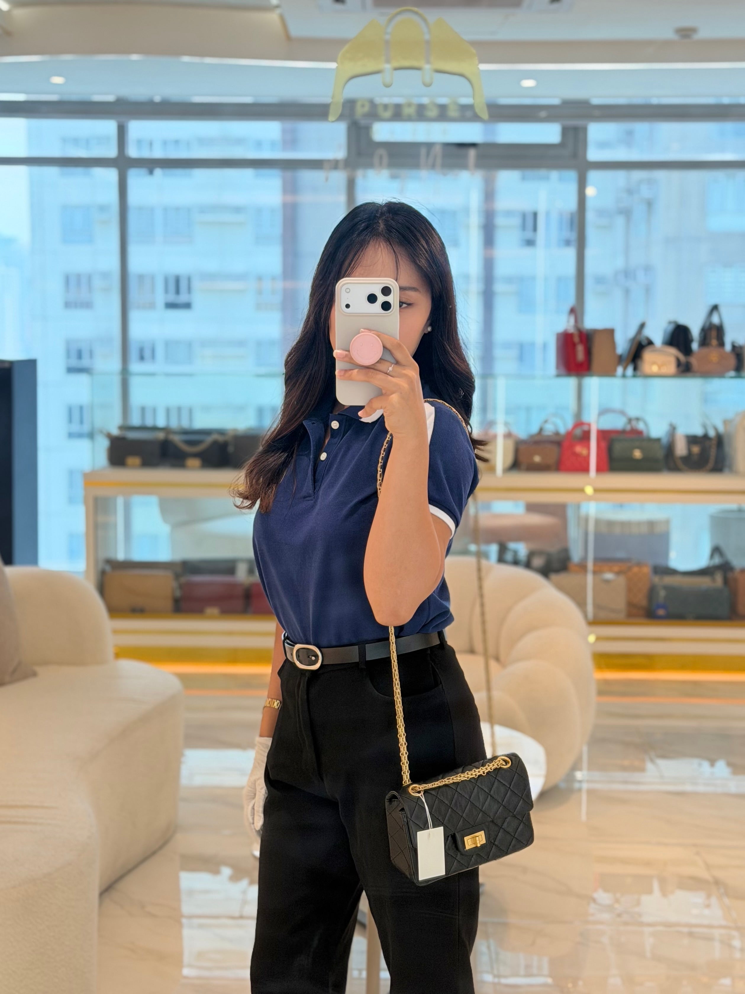 Mini Reissue 2.55 in Black Quilted Distressed Lambskin Leather and Aged Gold Hardware (Microchip) | Purse Maison Luxury Bags Shop