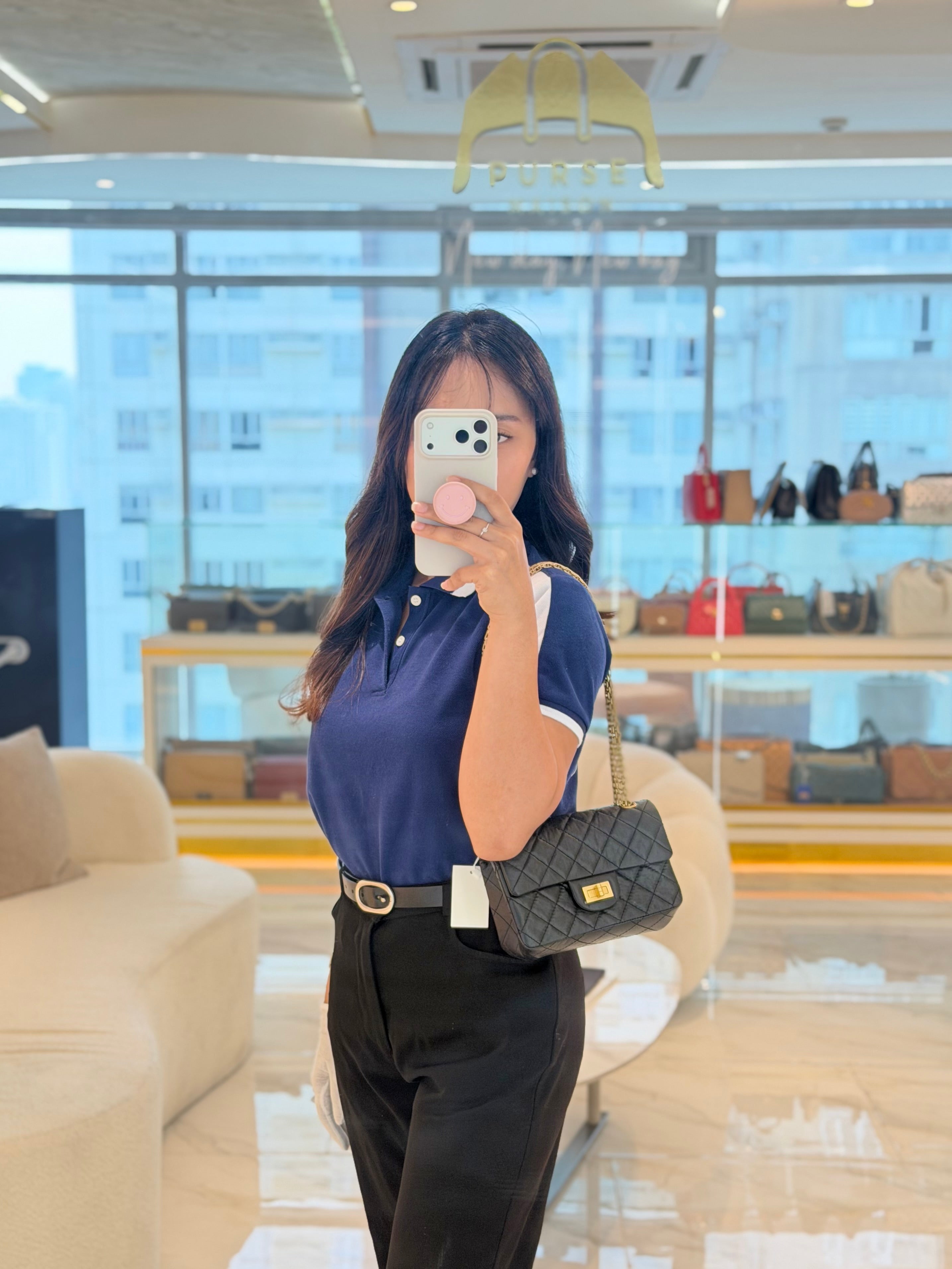 Mini Reissue 2.55 in Black Quilted Distressed Lambskin Leather and Aged Gold Hardware (Microchip) | Purse Maison Luxury Bags Shop