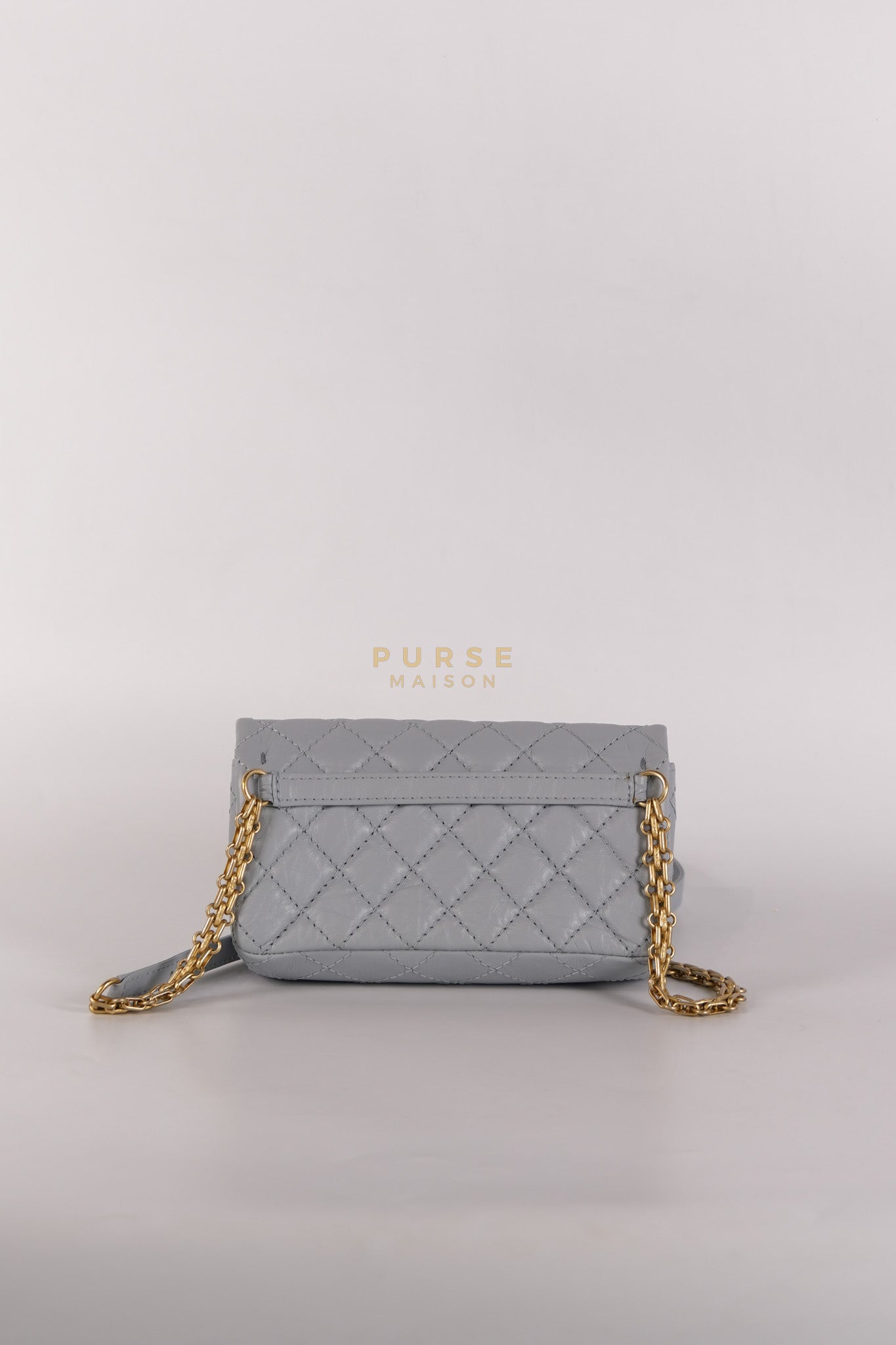 Mini Reissue Bum Bag in Distressed Calfskin Leather and Aged Gold Hardware Series 27 | Purse Maison Luxury Bags Shop