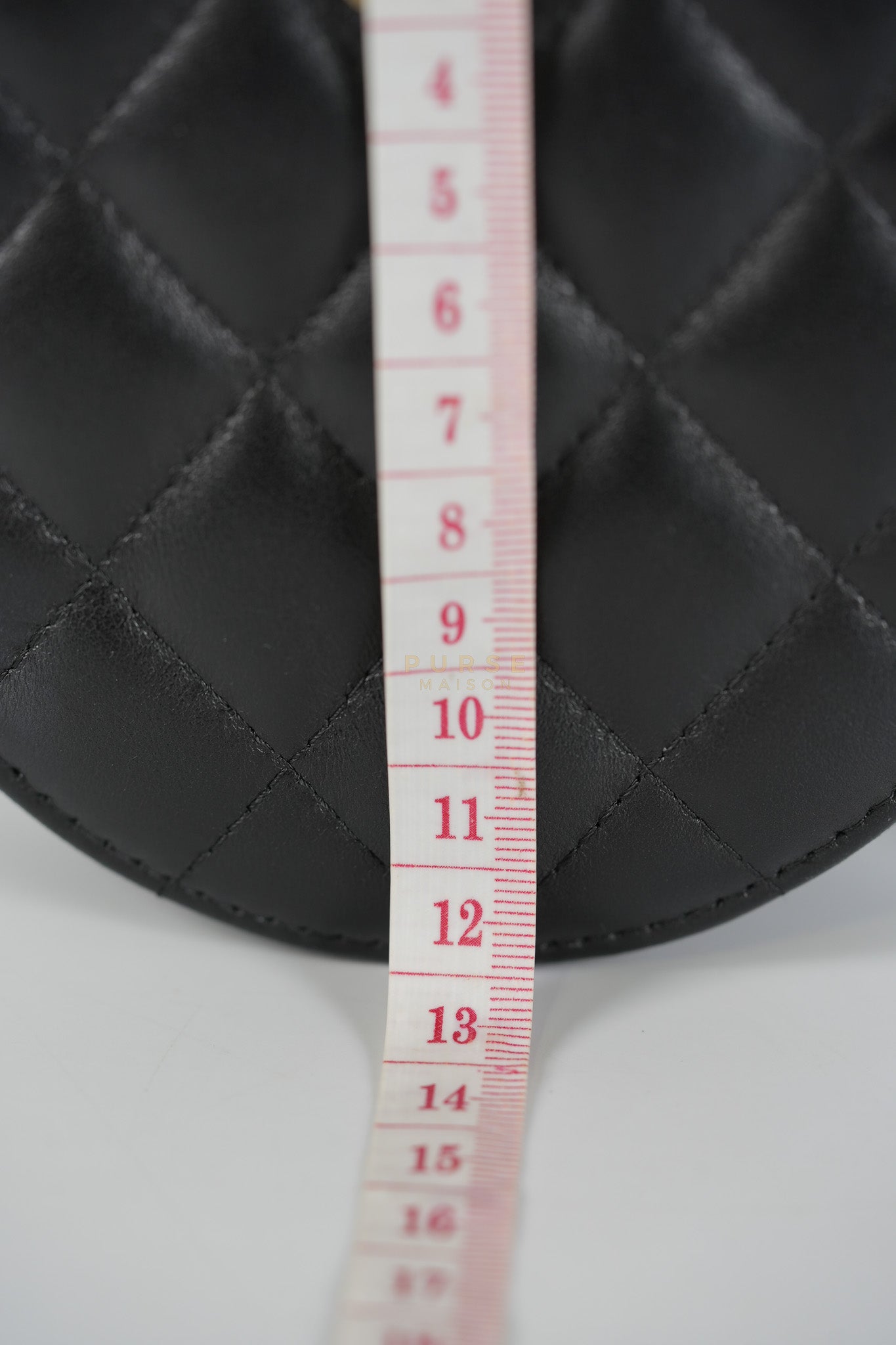 Mini Round Purse on Chain in Black Quilted Lambskin Leather and Aged Gold Hardware Series 27 | Purse Maison Luxury Bags Shop
