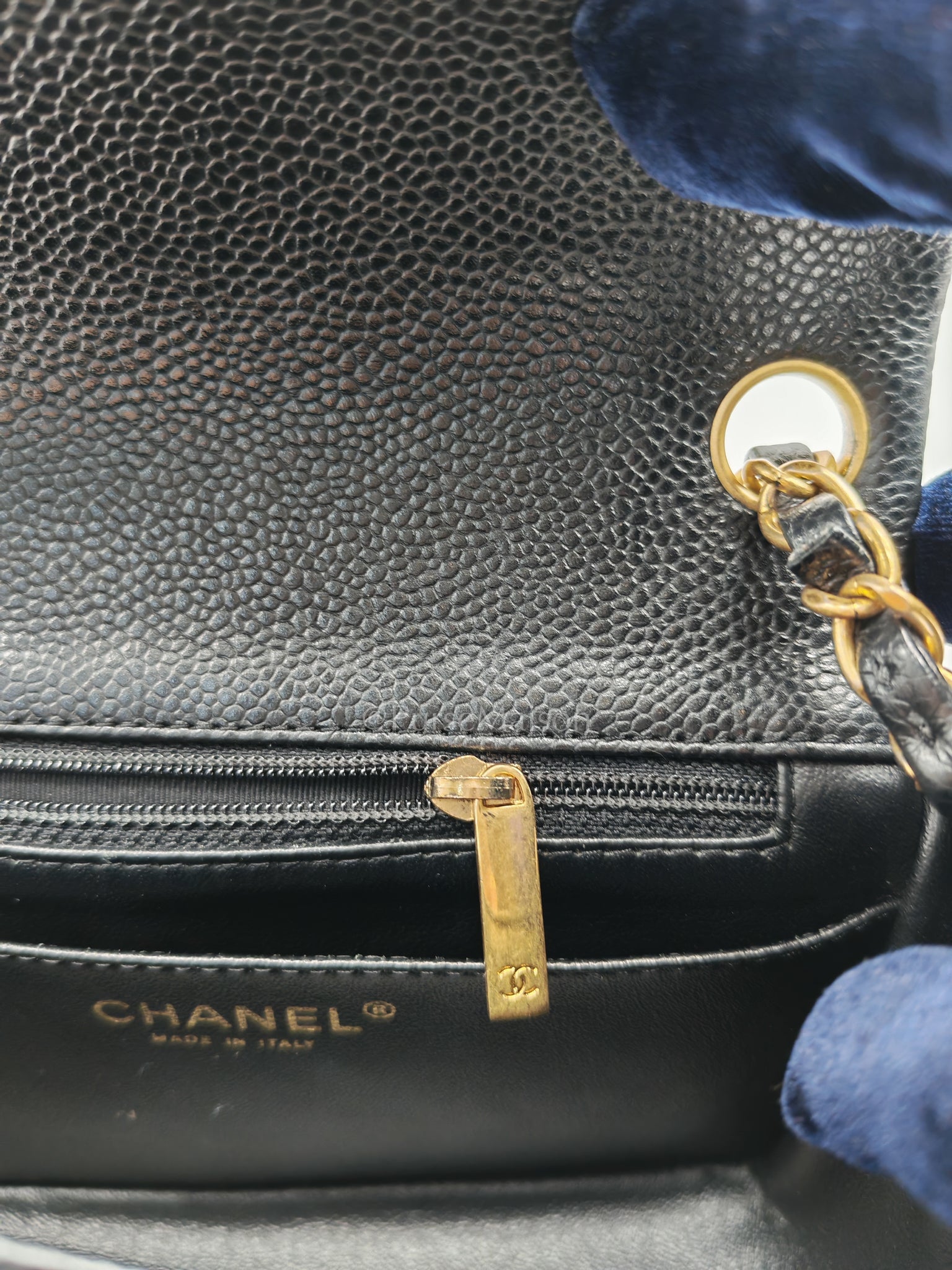 Mini Square Black in Quilted Caviar Leather and Aged Gold Hardware Series 21 | Purse Maison Luxury Bags Shop