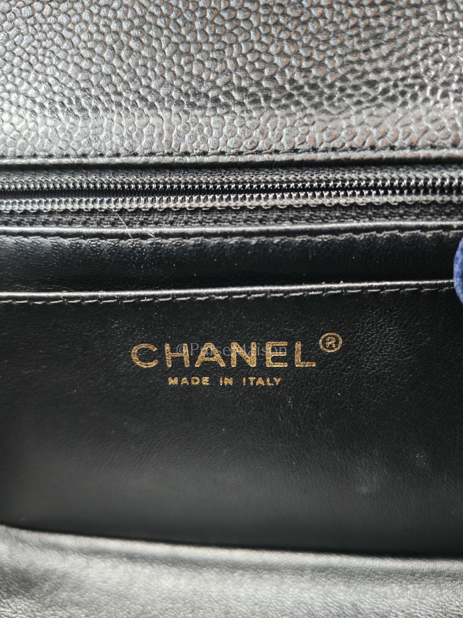 Mini Square Black in Quilted Caviar Leather and Aged Gold Hardware Series 21 | Purse Maison Luxury Bags Shop