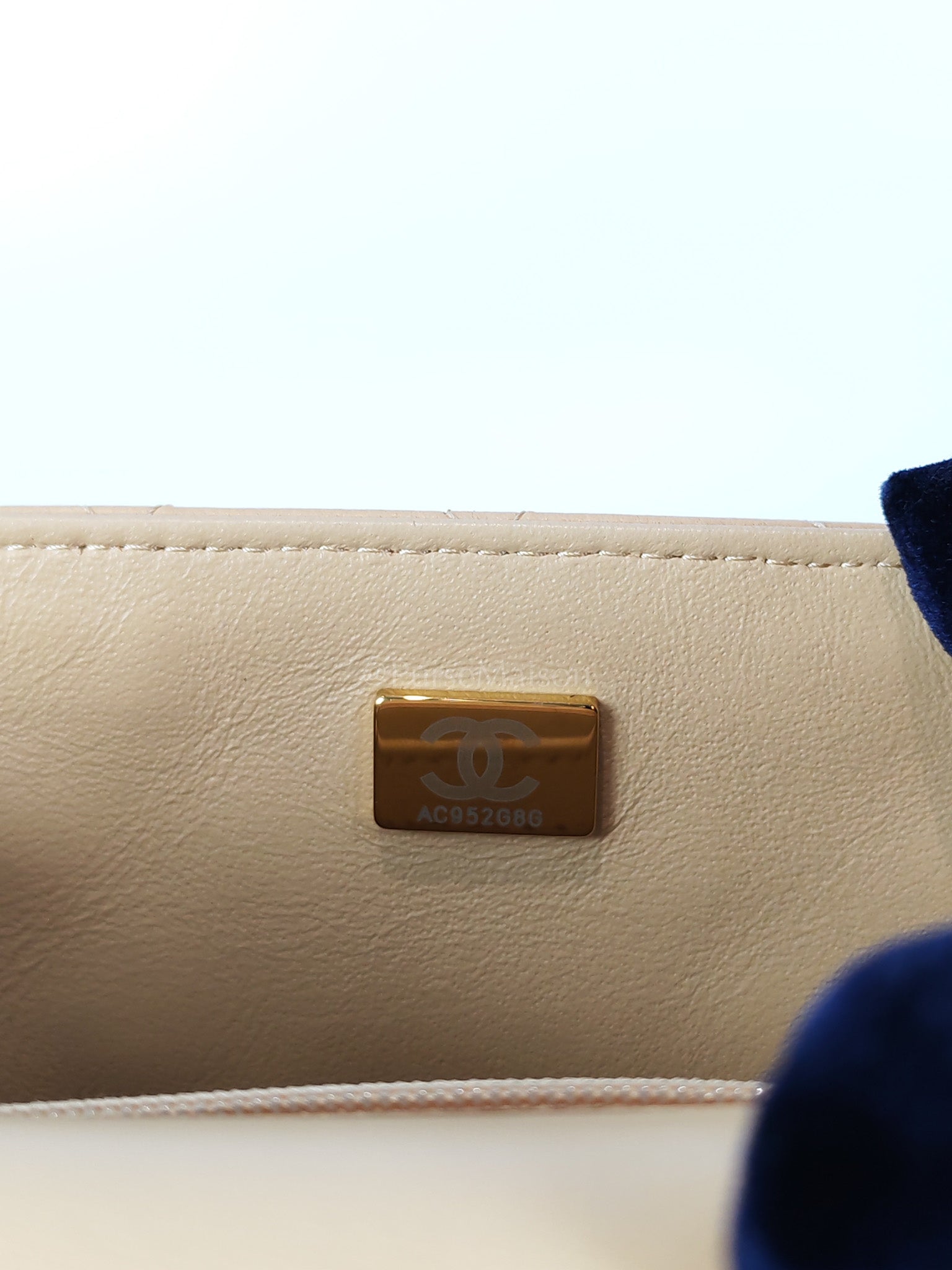 Mini Square in Beige Lambskin Leather and Light Gold Hardware(Microchip) | Purse Maison Luxury Bags Shop