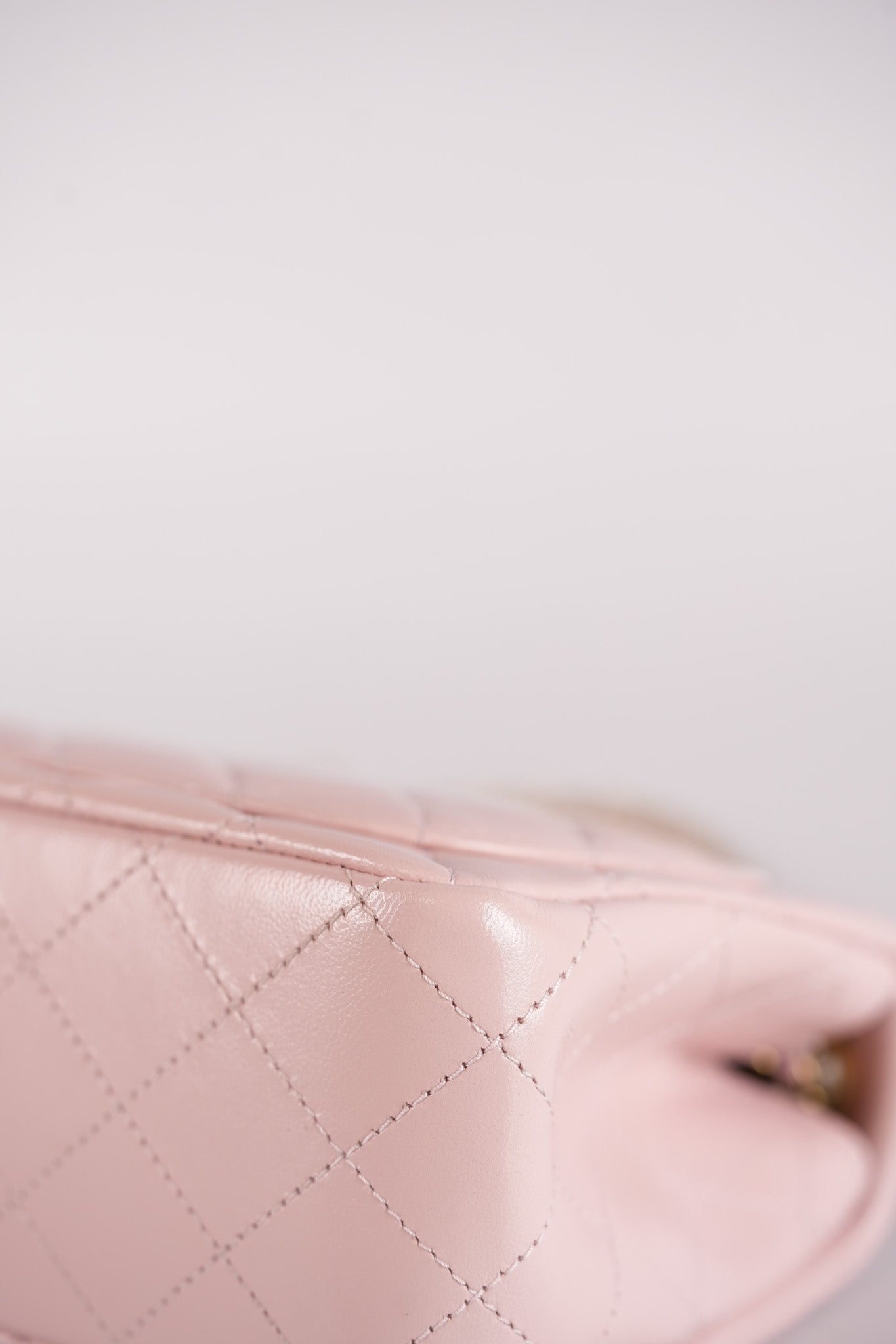 Mini Square Pearl Crush in Sakura Pink Lambskin Leather and Aged Gold Hardware (Microchip) | Purse Maison Luxury Bags Shop