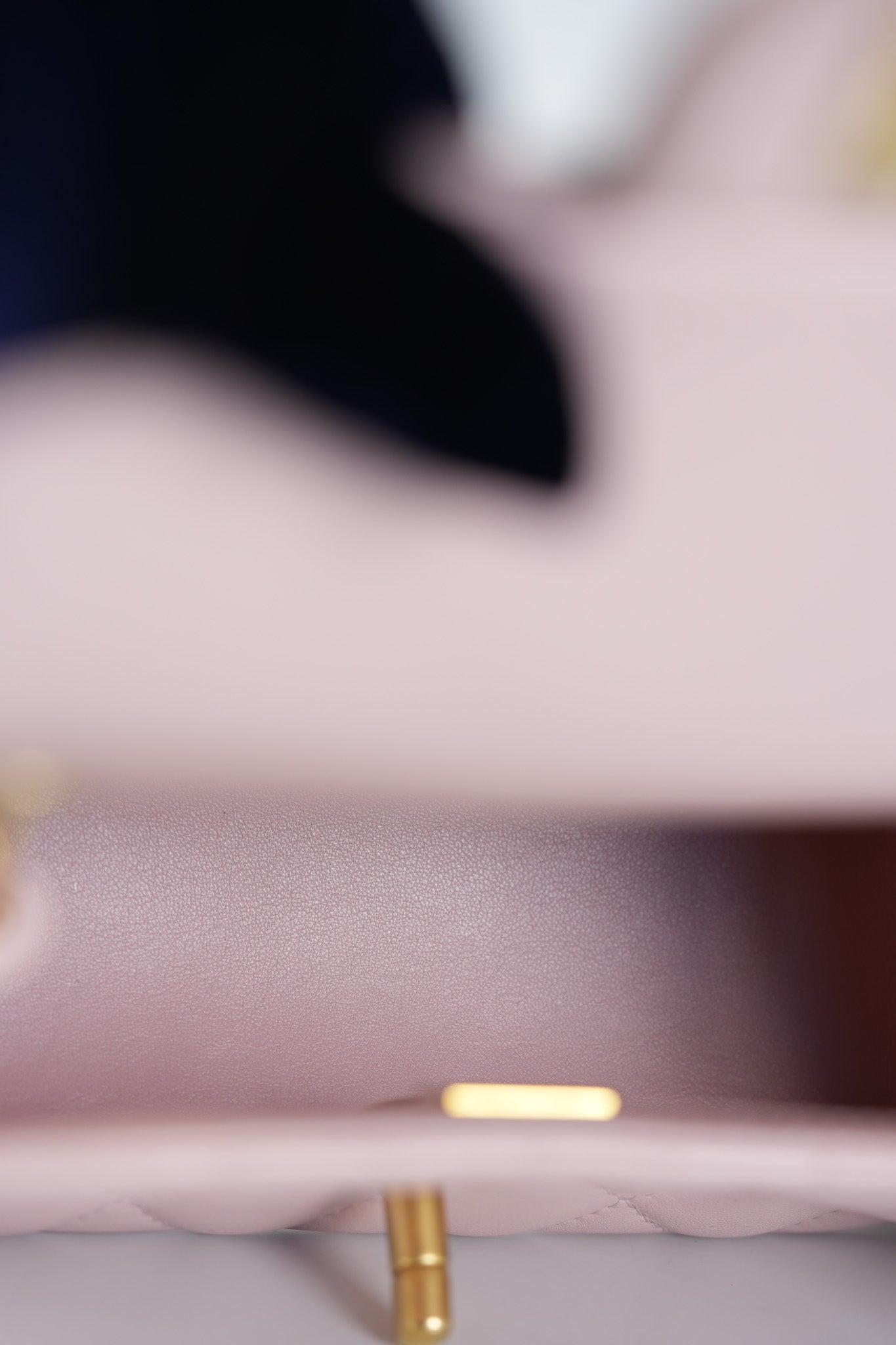 Mini Square Pearl Crush in Sakura Pink Lambskin Leather and Aged Gold Hardware (Microchip) | Purse Maison Luxury Bags Shop