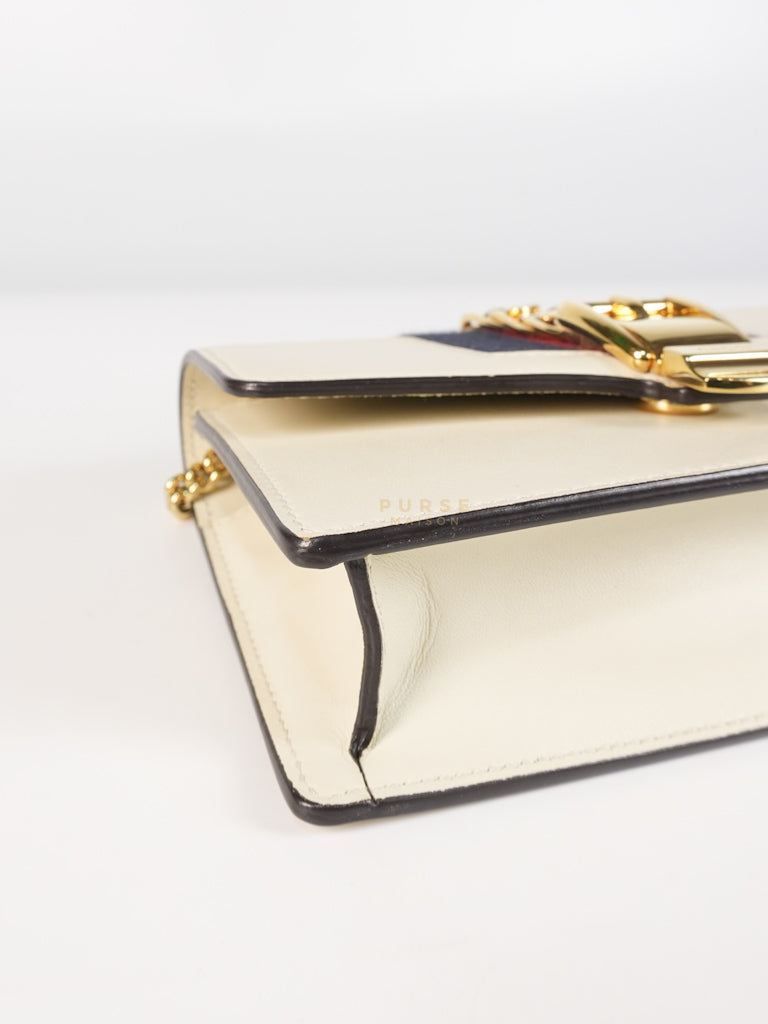 Mini Sylvie in Off White Smooth Calfskin Leather | Purse Maison Luxury Bags Shop