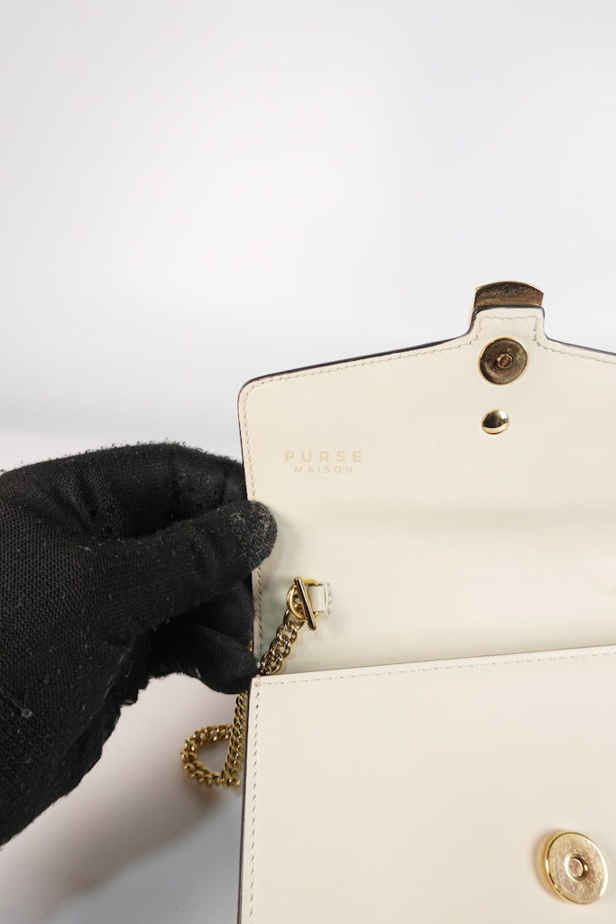 Mini Sylvie in Off White Smooth Calfskin Leather | Purse Maison Luxury Bags Shop