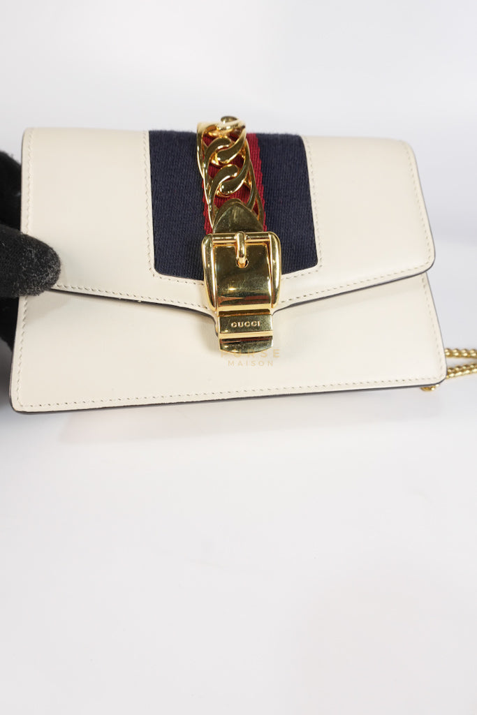 Mini Sylvie in Off White Smooth Calfskin Leather | Purse Maison Luxury Bags Shop