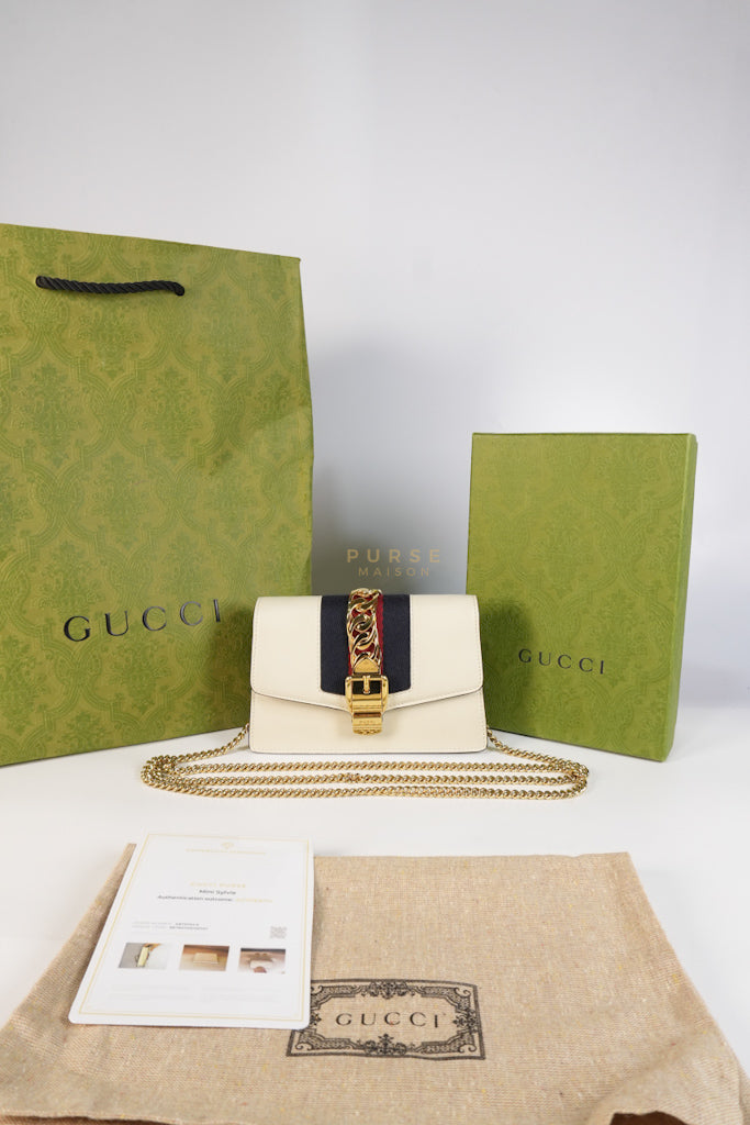 Mini Sylvie in Off White Smooth Calfskin Leather | Purse Maison Luxury Bags Shop