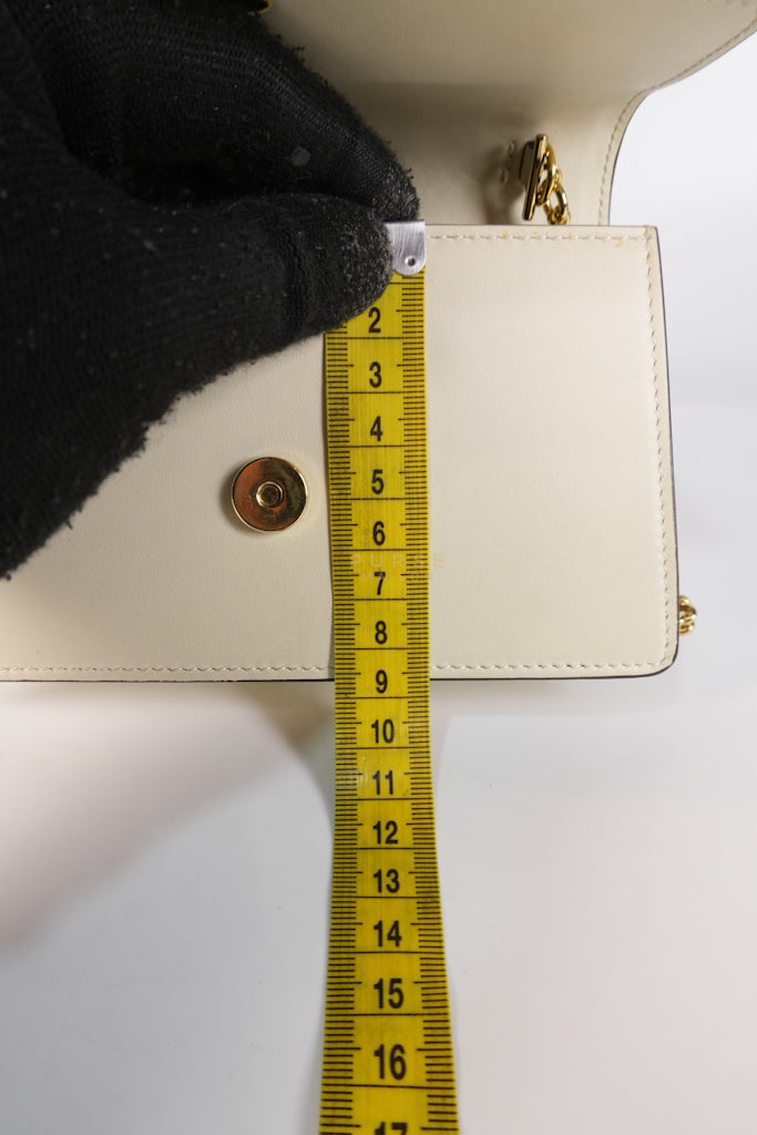 Mini Sylvie in Off White Smooth Calfskin Leather | Purse Maison Luxury Bags Shop