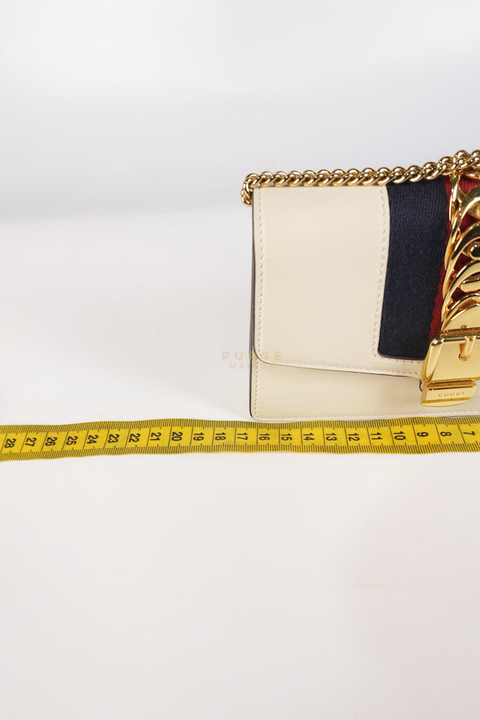 Mini Sylvie in Off White Smooth Calfskin Leather | Purse Maison Luxury Bags Shop