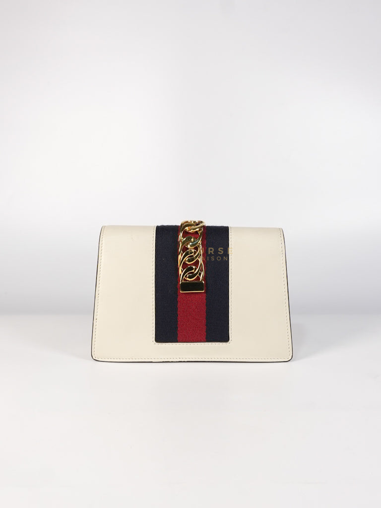 Mini Sylvie in Off White Smooth Calfskin Leather | Purse Maison Luxury Bags Shop
