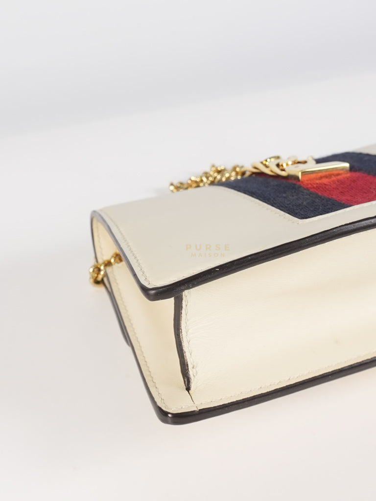 Mini Sylvie in Off White Smooth Calfskin Leather | Purse Maison Luxury Bags Shop