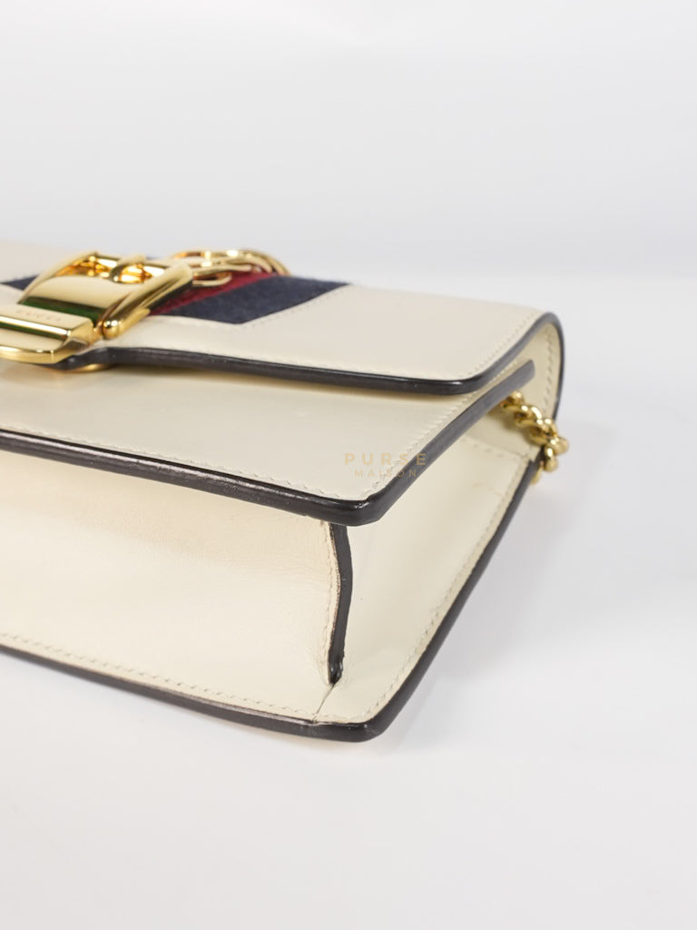 Mini Sylvie in Off White Smooth Calfskin Leather | Purse Maison Luxury Bags Shop