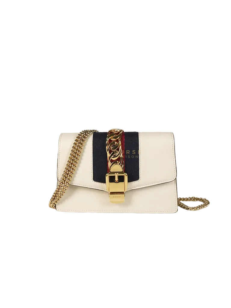 Mini Sylvie in Off White Smooth Calfskin Leather | Purse Maison Luxury Bags Shop