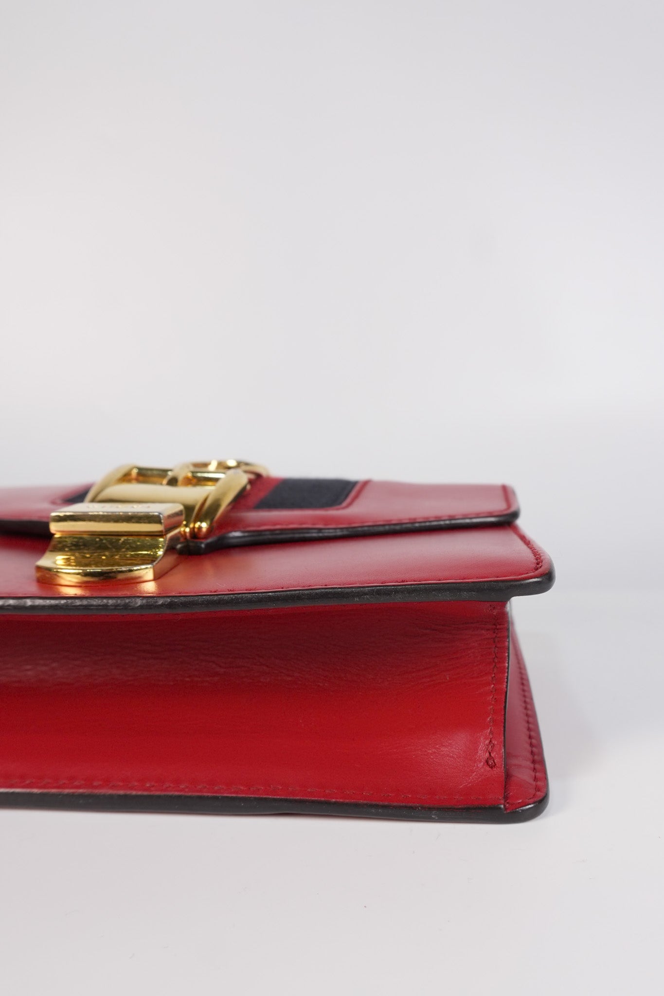 Mini Sylvie Shoulder Bag in Red Calfskin Leather & Gold Hardware | Purse Maison Luxury Bags Shop