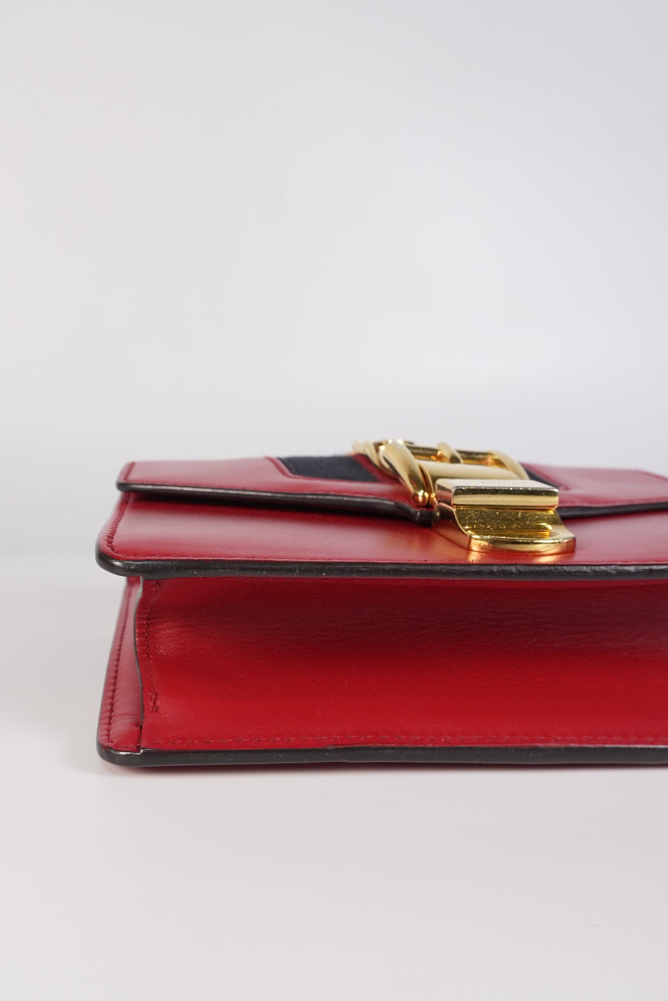 Mini Sylvie Shoulder Bag in Red Calfskin Leather & Gold Hardware | Purse Maison Luxury Bags Shop