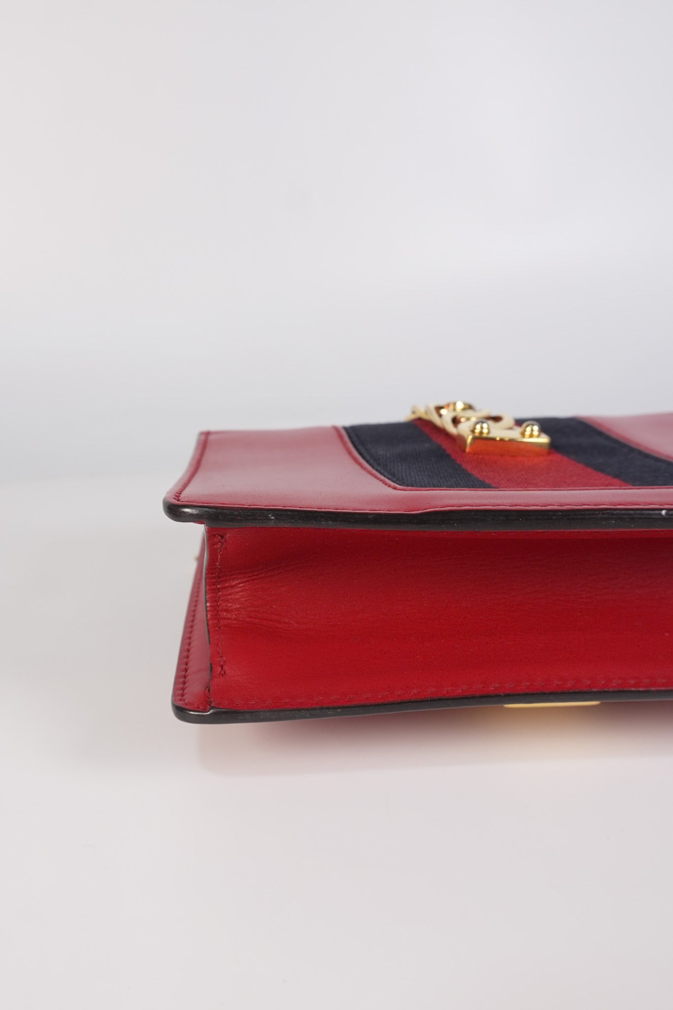 Mini Sylvie Shoulder Bag in Red Calfskin Leather & Gold Hardware | Purse Maison Luxury Bags Shop