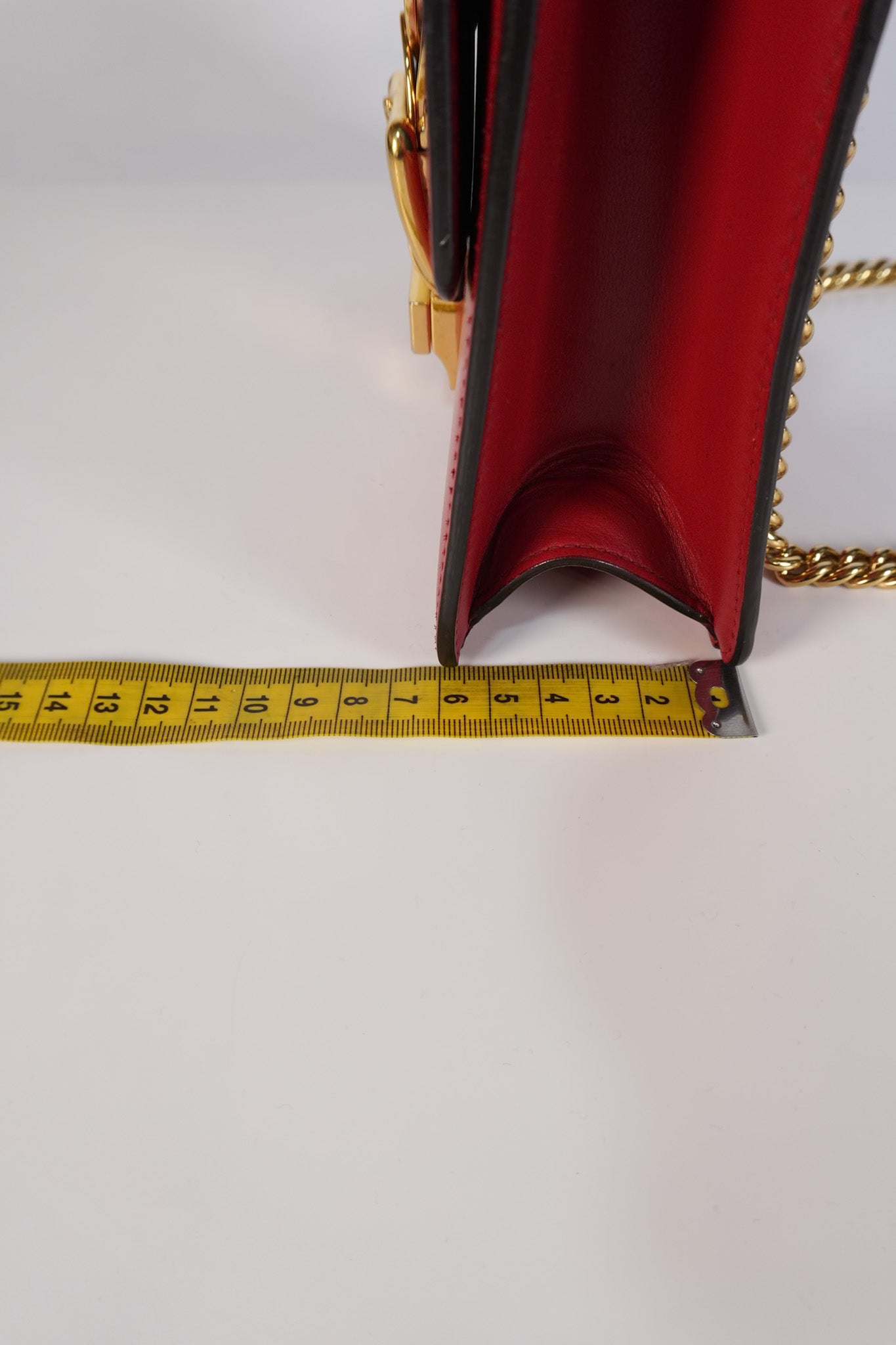 Mini Sylvie Shoulder Bag in Red Calfskin Leather & Gold Hardware | Purse Maison Luxury Bags Shop