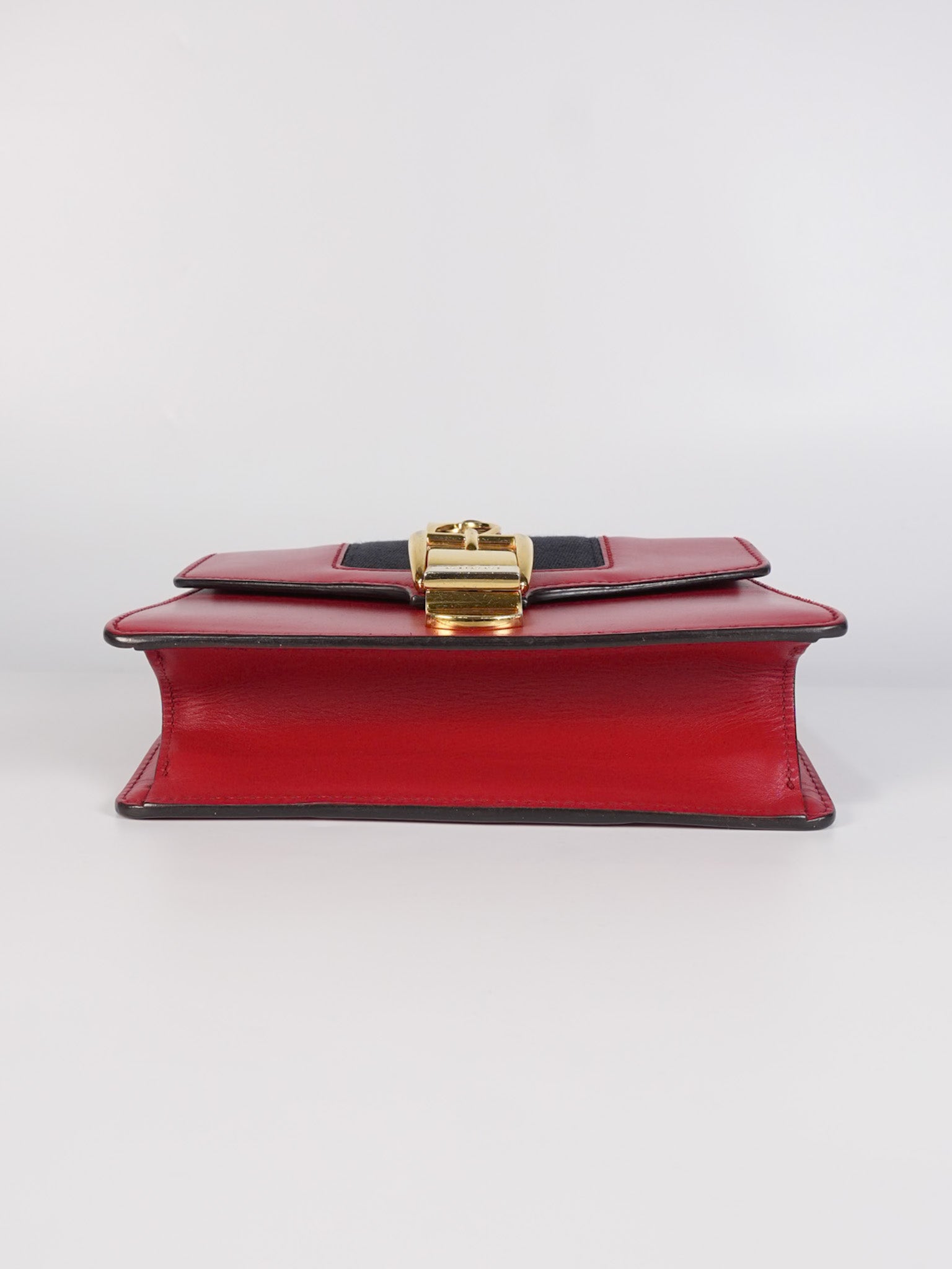 Mini Sylvie Shoulder Bag in Red Calfskin Leather & Gold Hardware | Purse Maison Luxury Bags Shop