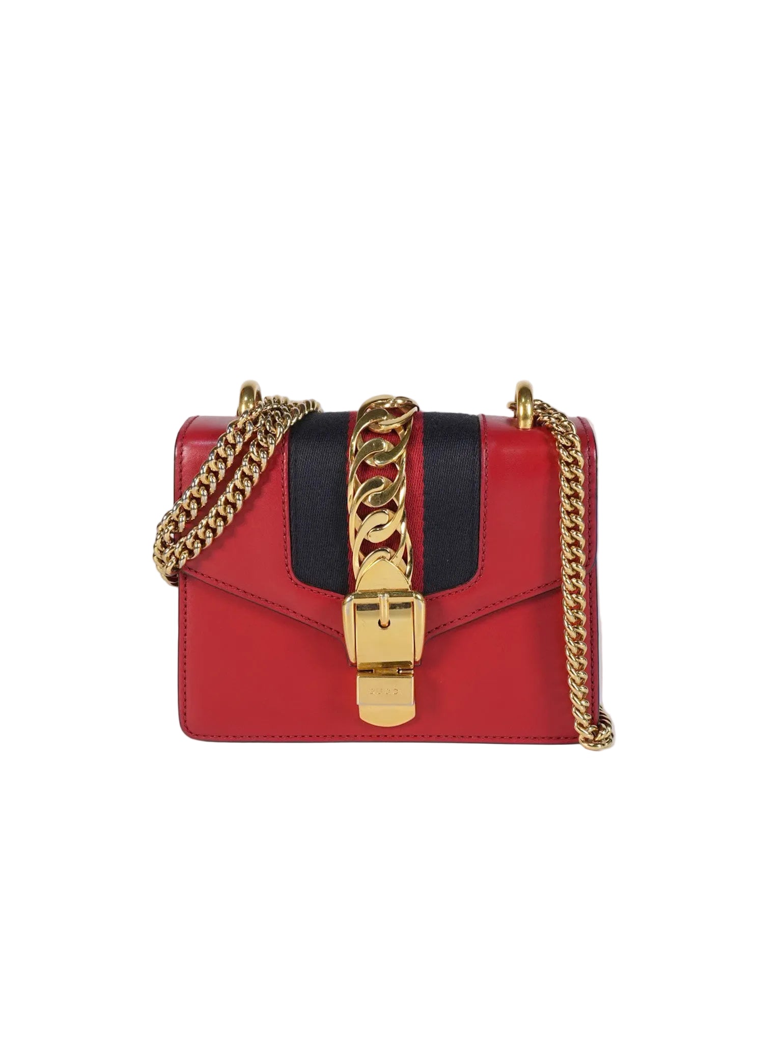 Mini Sylvie Shoulder Bag in Red Calfskin Leather & Gold Hardware | Purse Maison Luxury Bags Shop