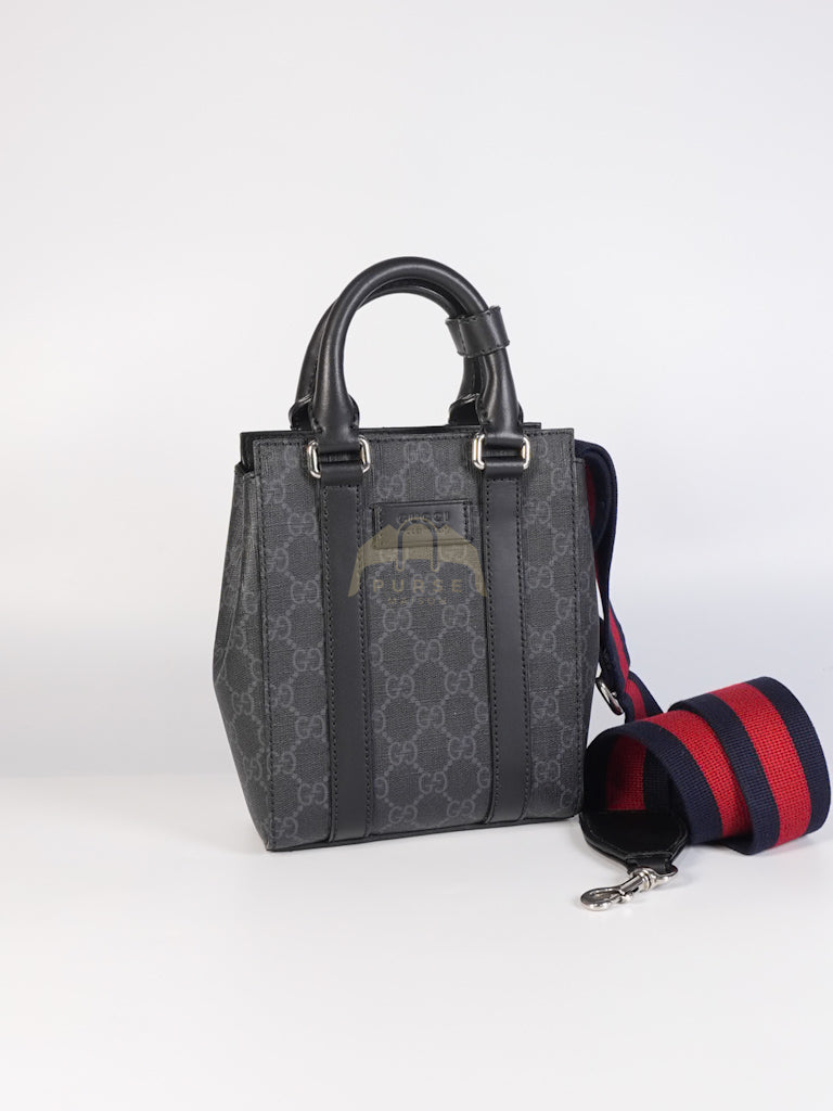 Mini Tote Bag in Black GG Supreme Canvas & Silver Hardware | Purse Maison Luxury Bags Shop