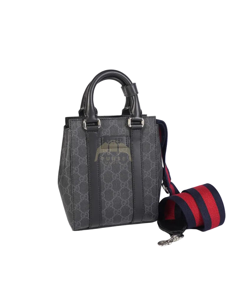 Mini Tote Bag in Black GG Supreme Canvas & Silver Hardware | Purse Maison Luxury Bags Shop