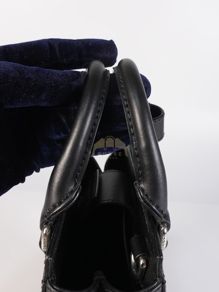 Mini Tote Bag in Black GG Supreme Canvas & Silver Hardware | Purse Maison Luxury Bags Shop