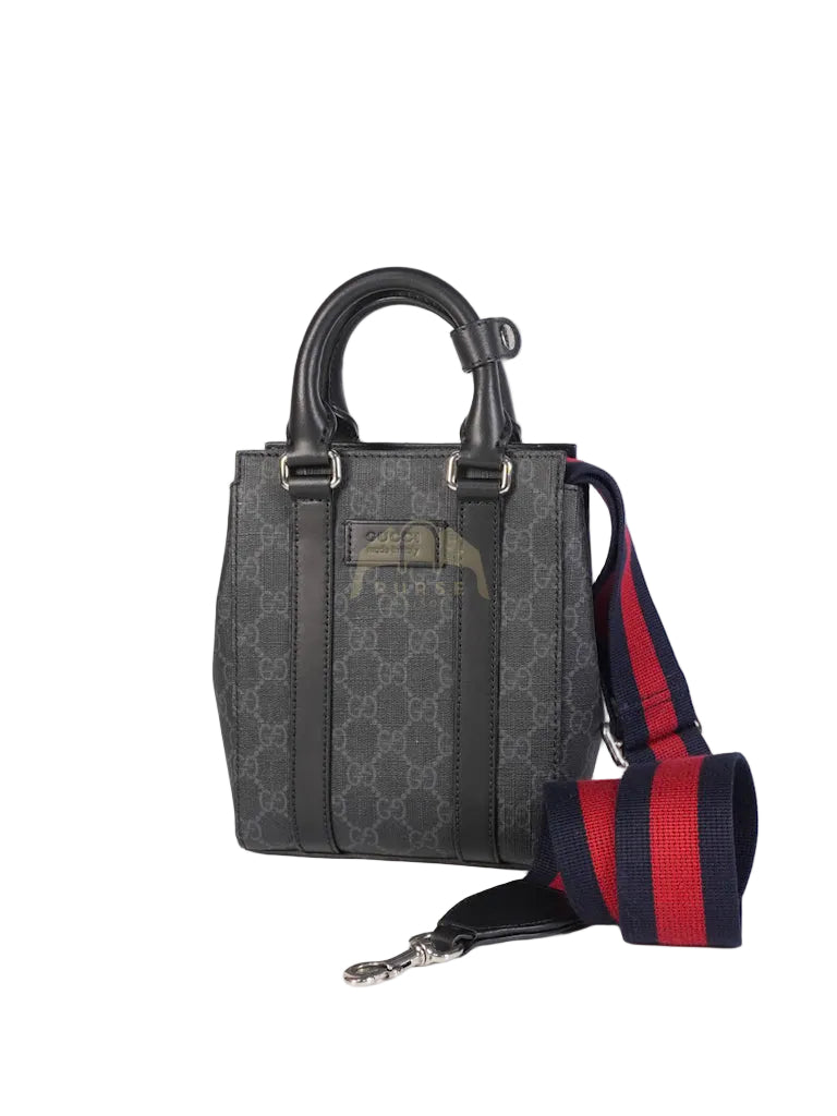 Mini Tote Bag in Black GG Supreme Canvas & Silver Hardware | Purse Maison Luxury Bags Shop