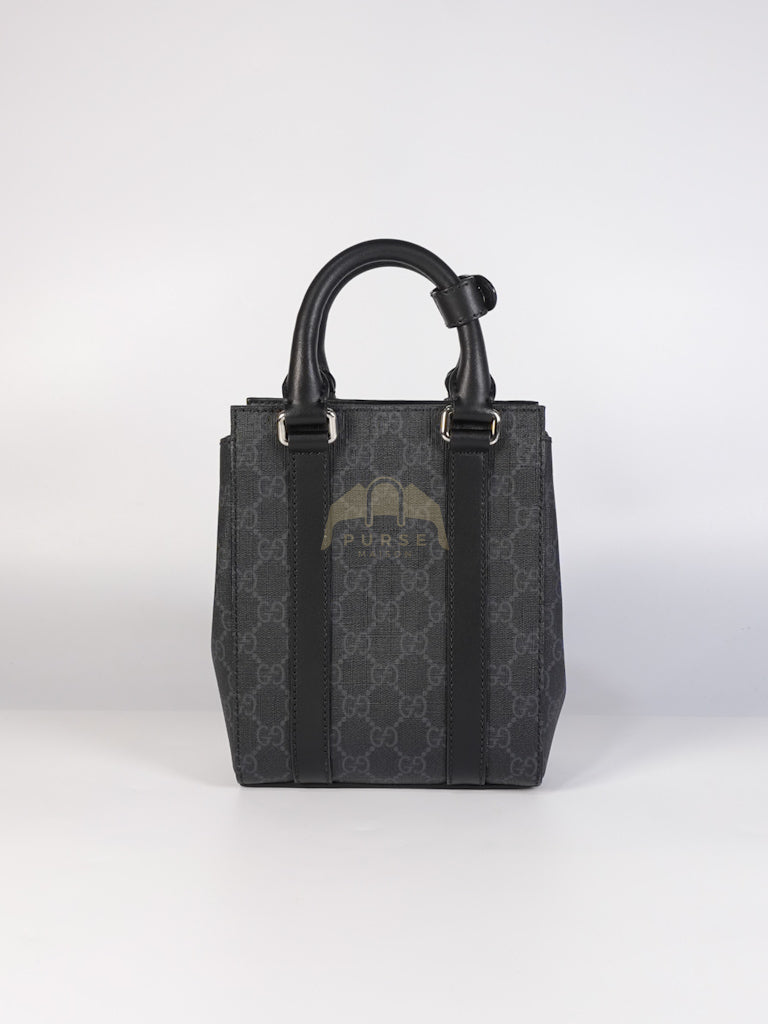 Mini Tote Bag in Black GG Supreme Canvas & Silver Hardware | Purse Maison Luxury Bags Shop