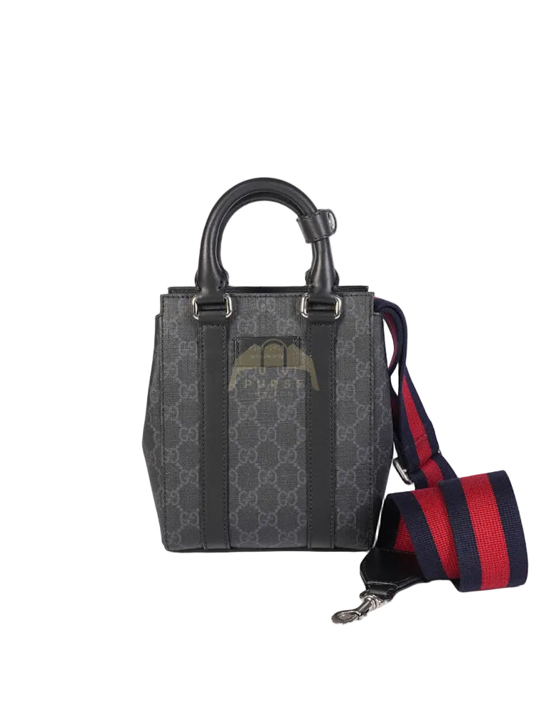 Mini Tote Bag in Black GG Supreme Canvas & Silver Hardware | Purse Maison Luxury Bags Shop