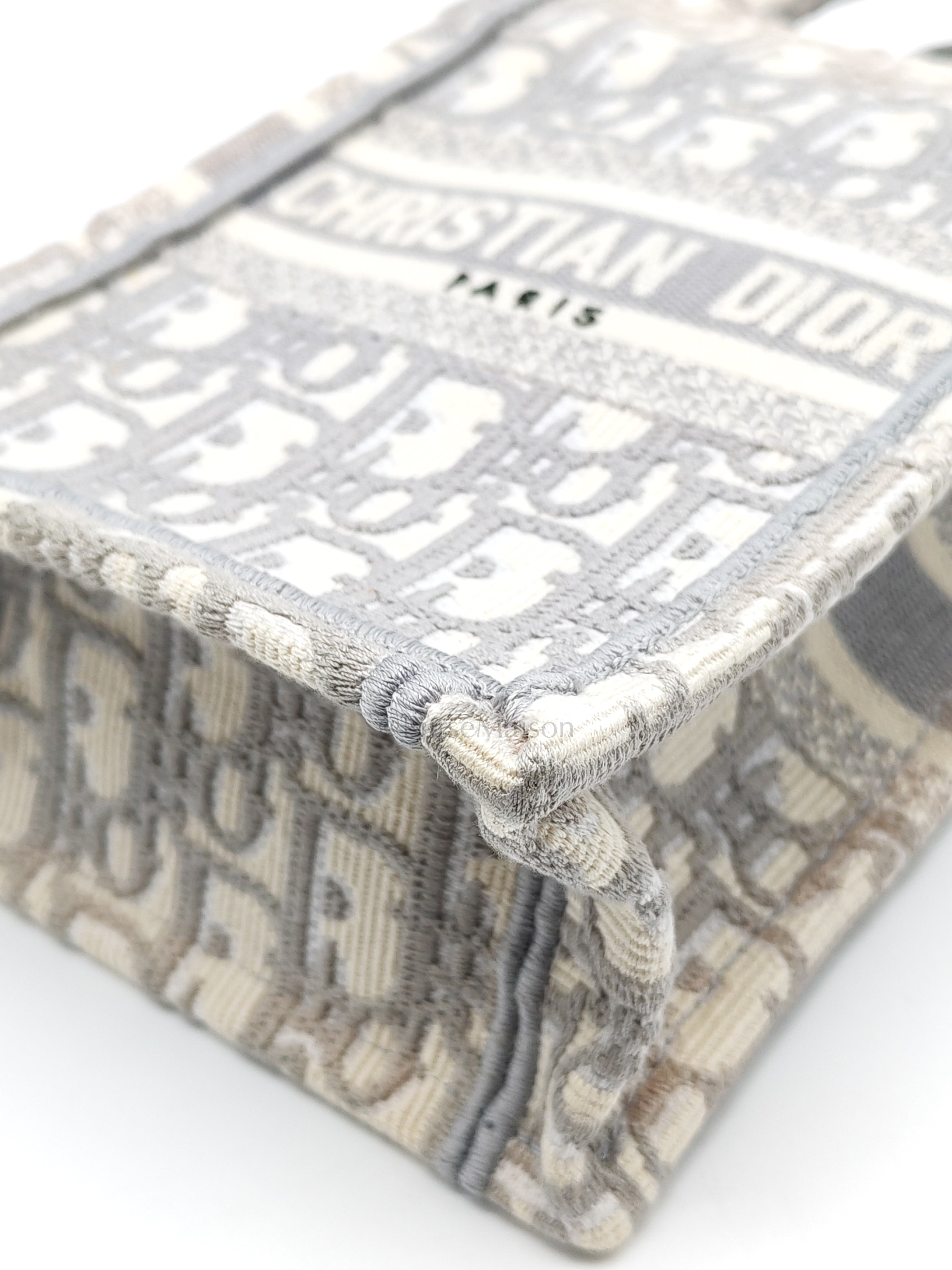 Mini Vertical Booktote Grey Oblique Canvas | Purse Maison Luxury Bags Shop